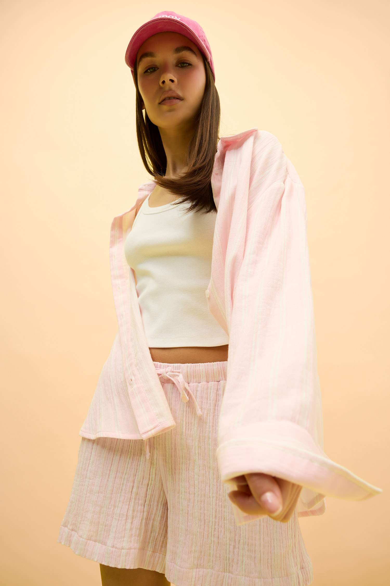 قميص ردن طويل موسلين اوفر سايز