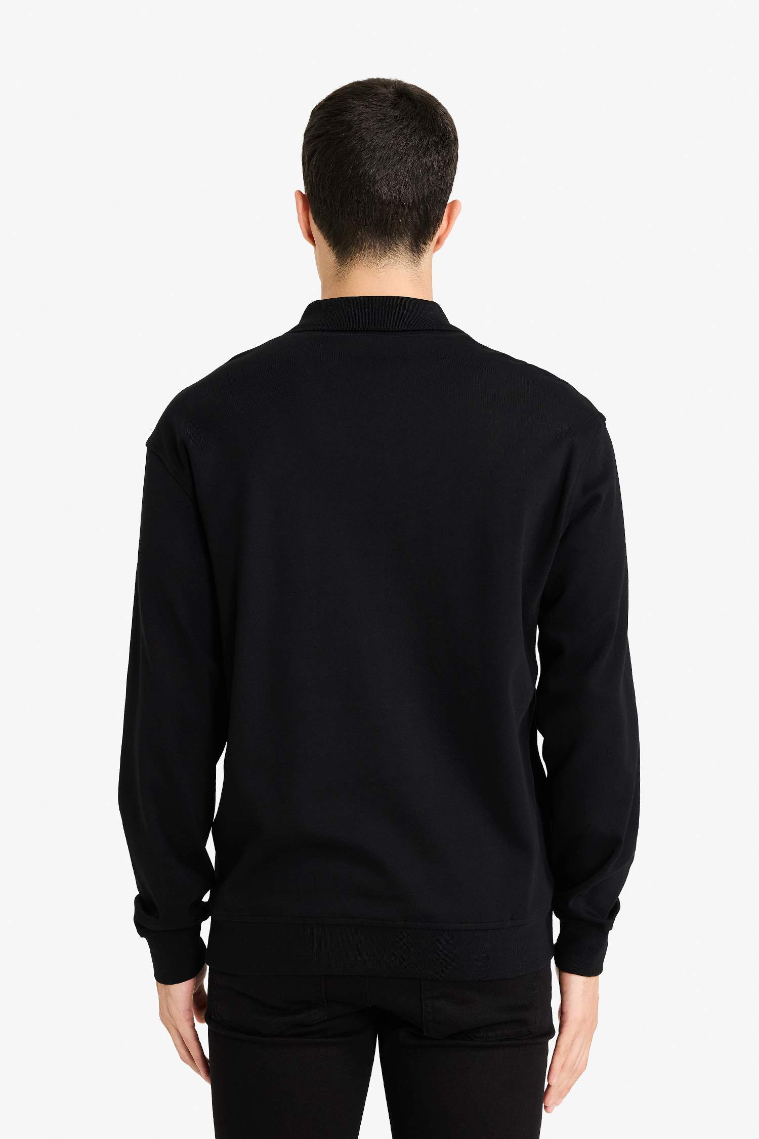 Regular Fit Polo Yaka Yarım Fermuarlı Sweatshirt