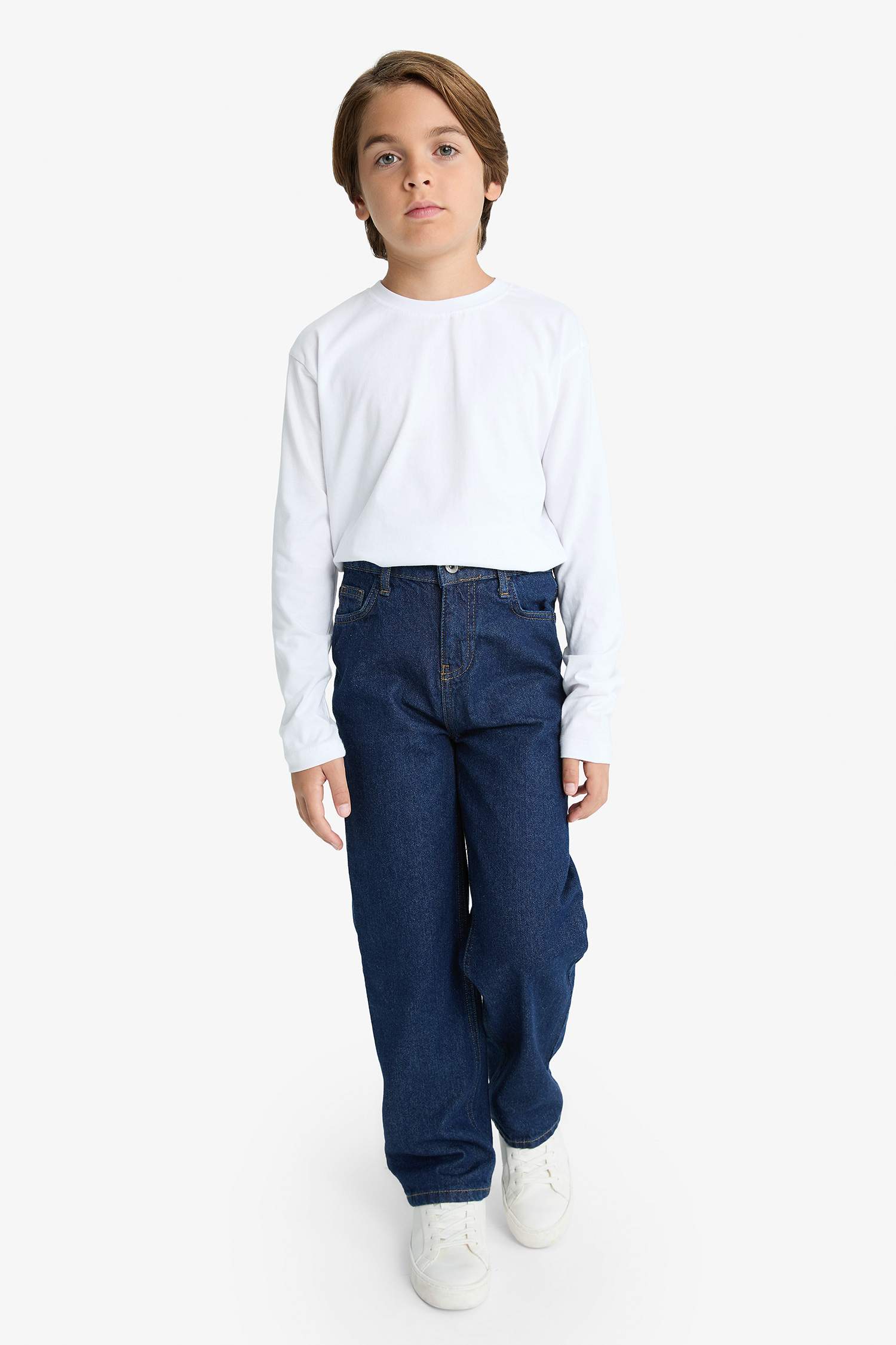 Erkek Çocuk Wide Leg Düz Paça Jean Pantolon