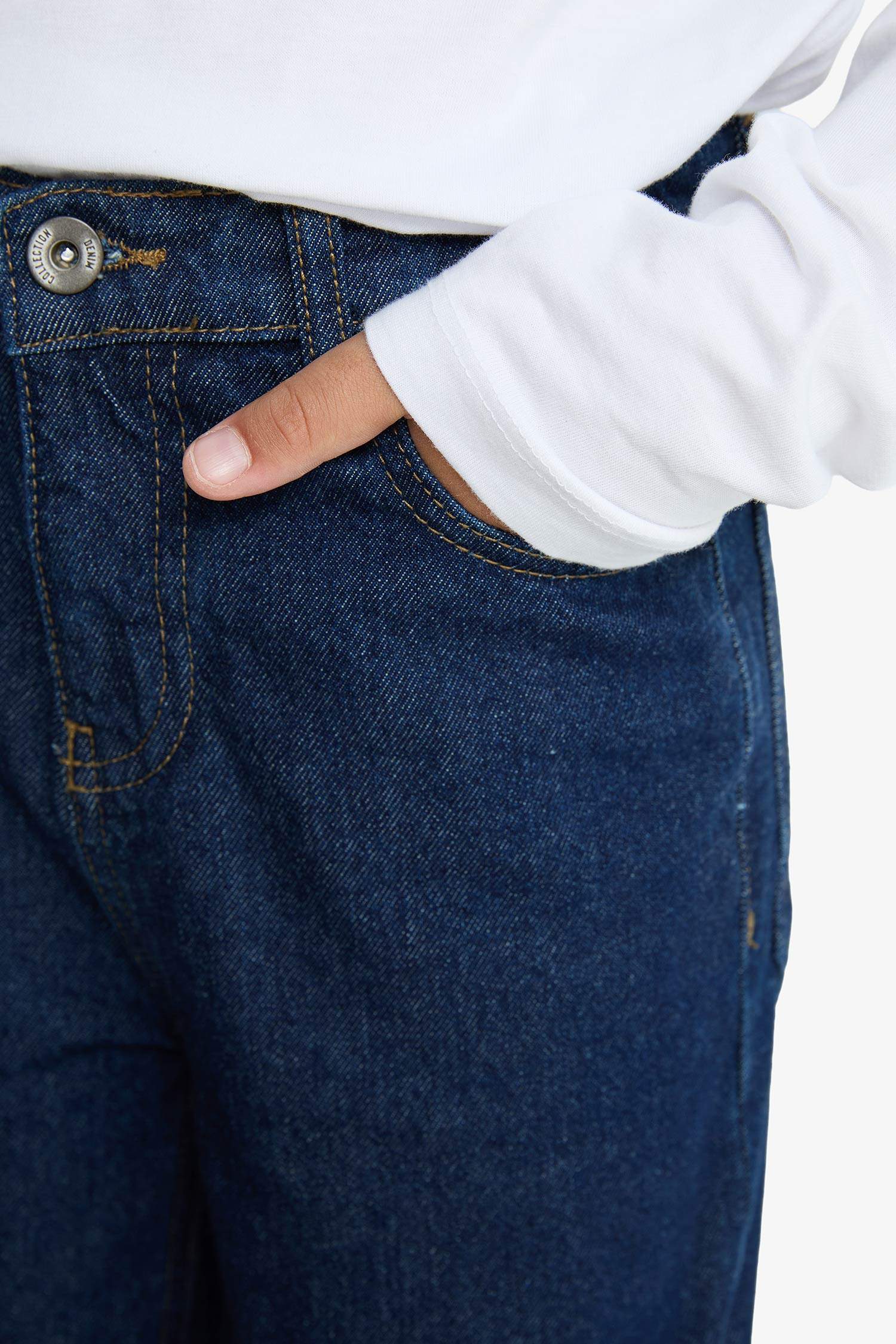 Erkek Çocuk Wide Leg Düz Paça Jean Pantolon