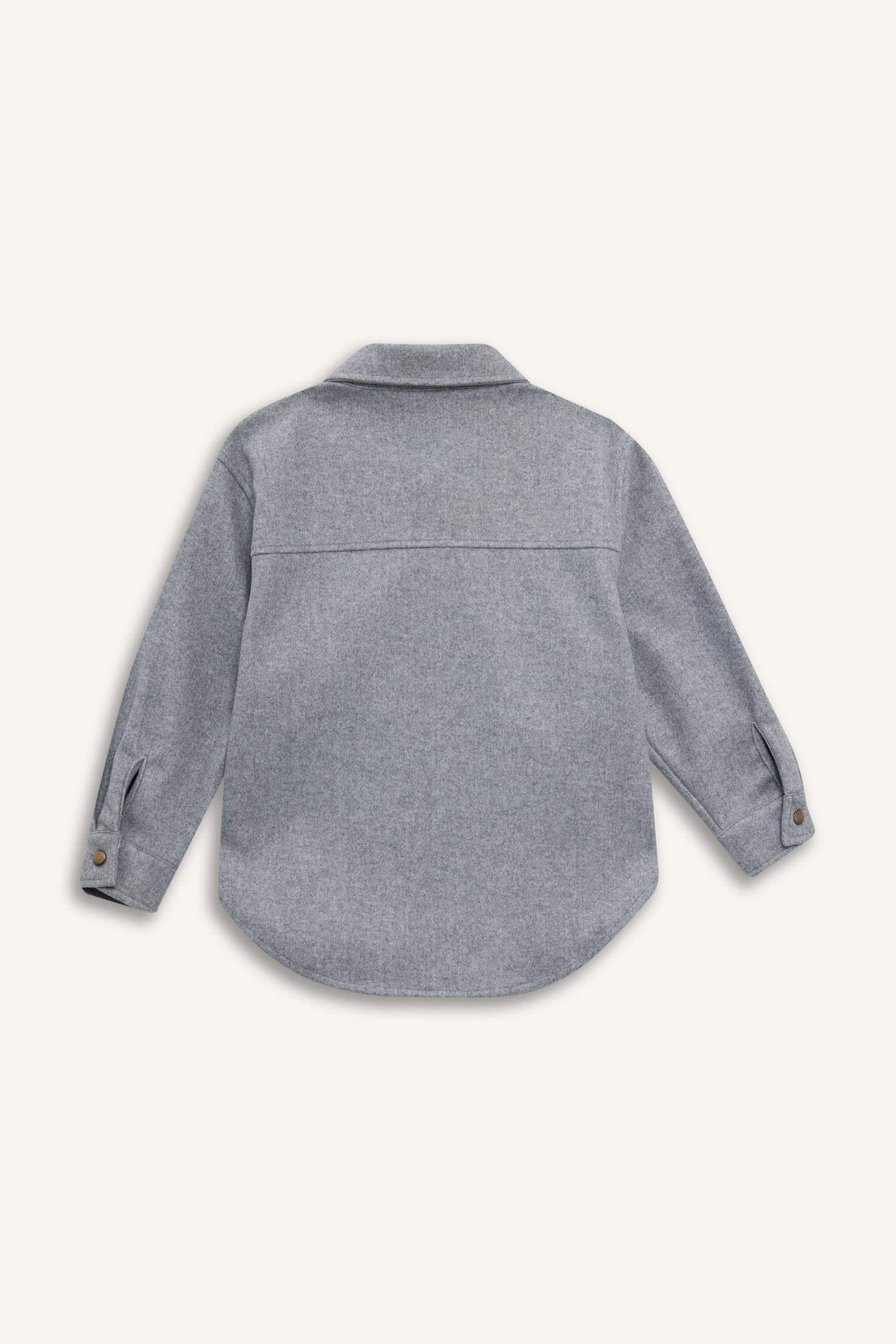 Девочковая рубашка с длинными рукавами и кнопками