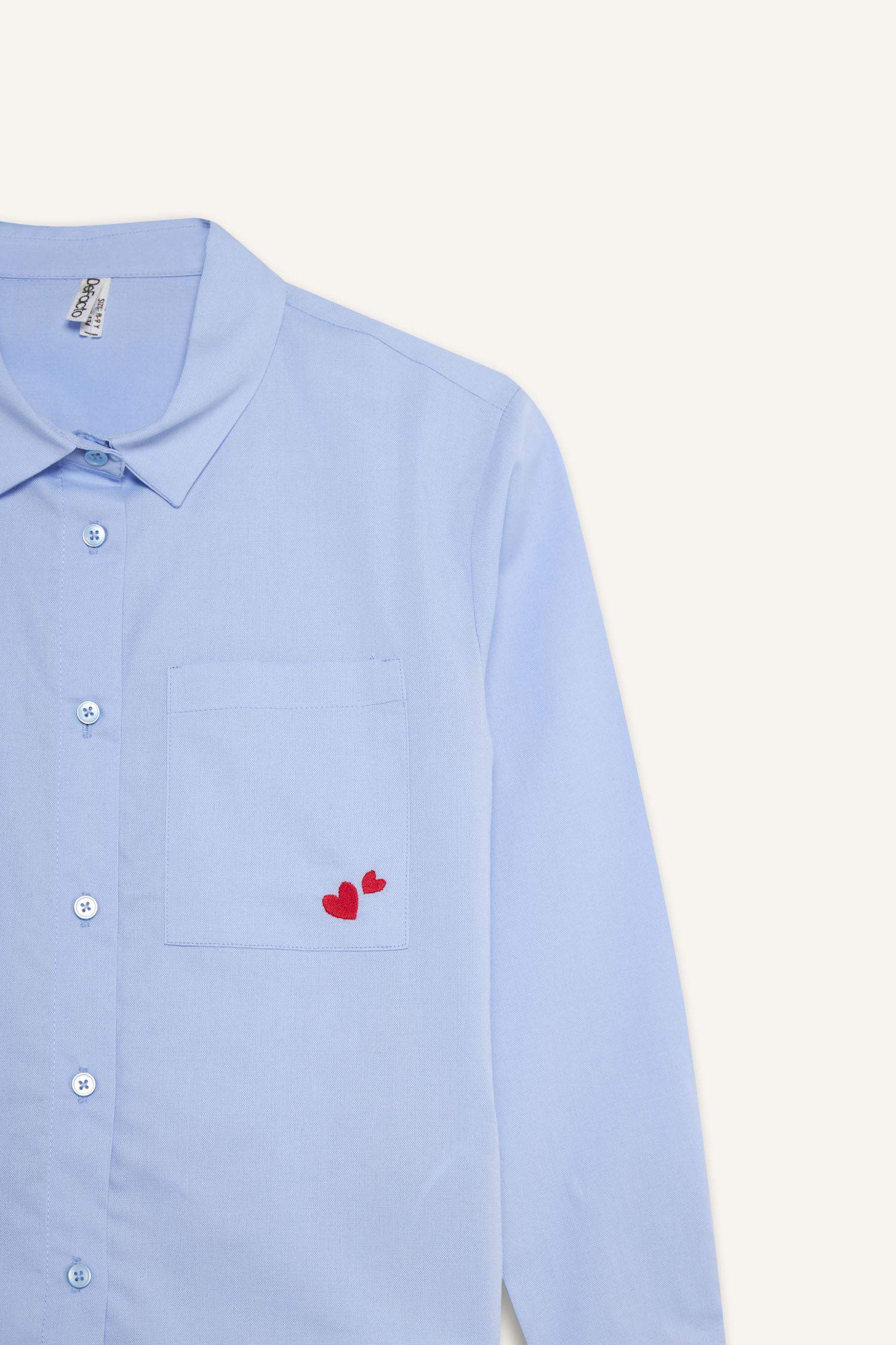 Kız Çocuk Oversize Geniş Kalıp Oxford Uzun Kollu Gömlek