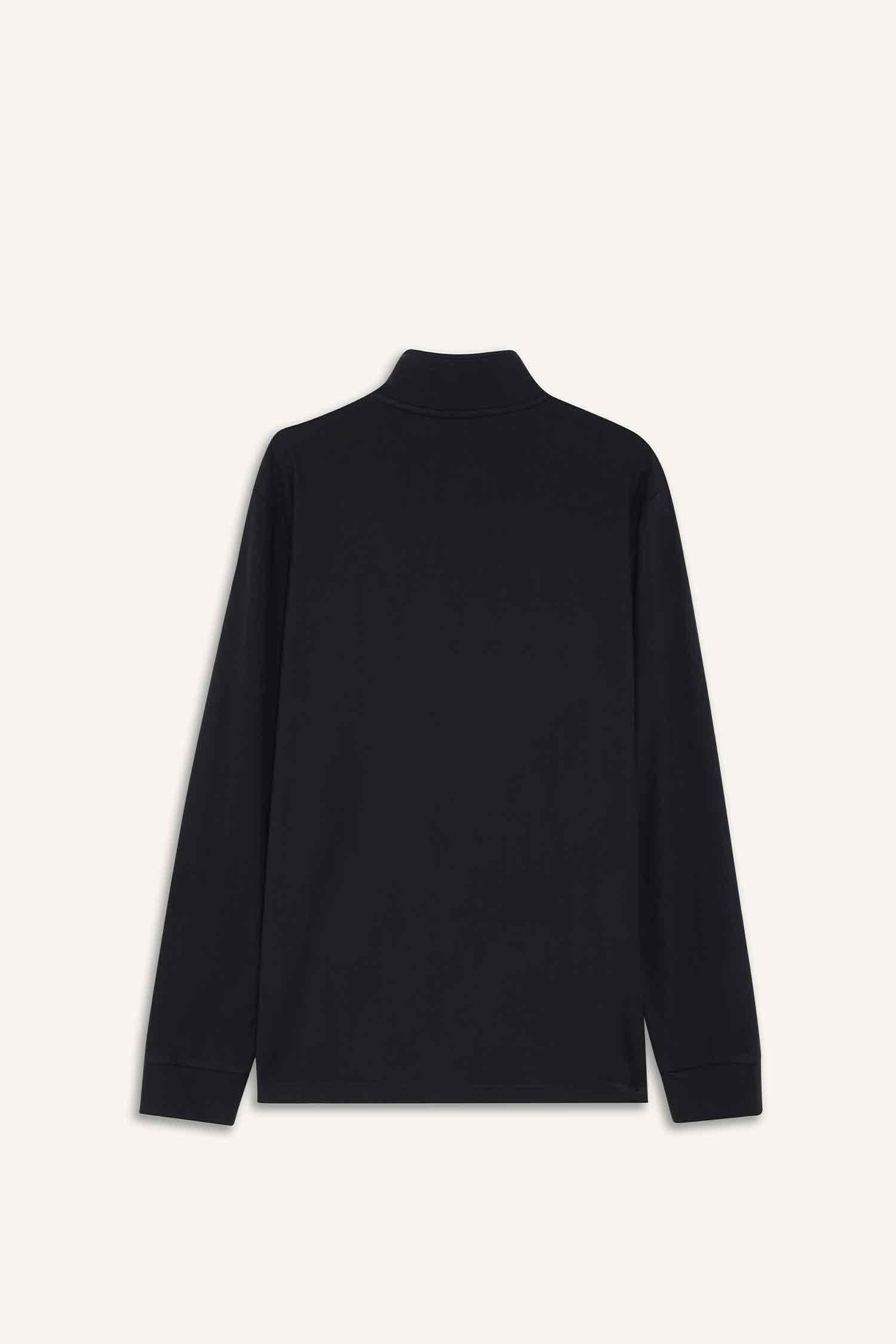 Standart Fit Dik Yaka Yarım Fermuarlı Polar Sporcu Sweatshirt