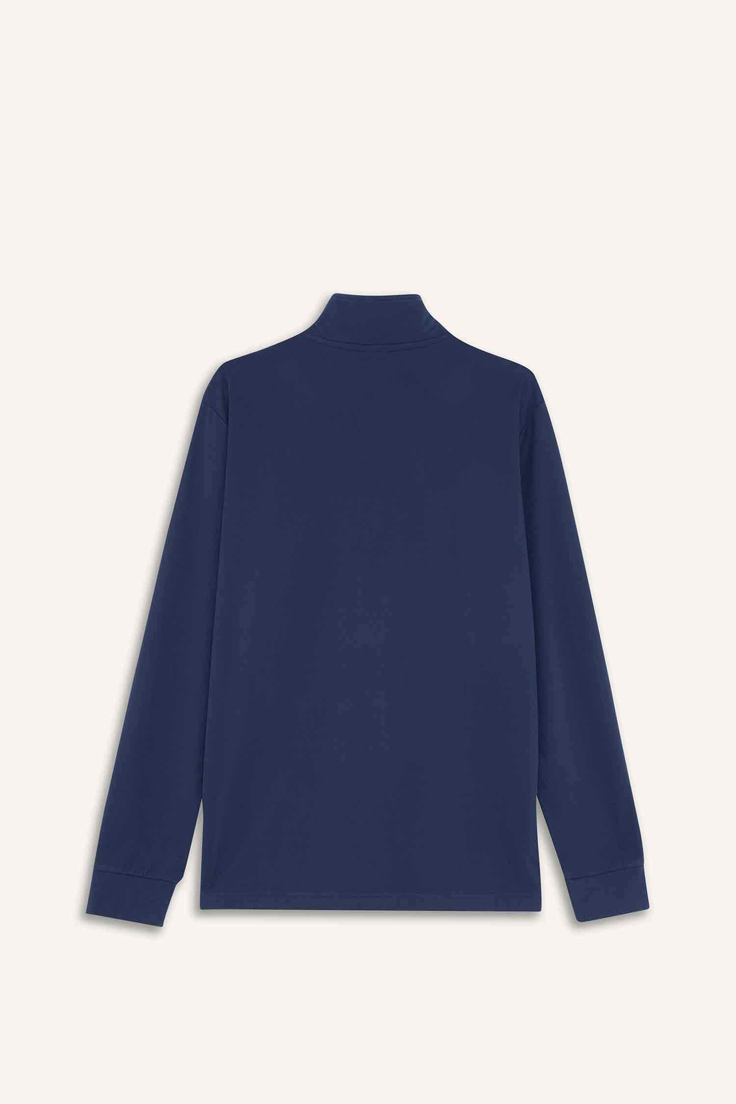 Standart Fit Dik Yaka Yarım Fermuarlı Polar Sporcu Sweatshirt