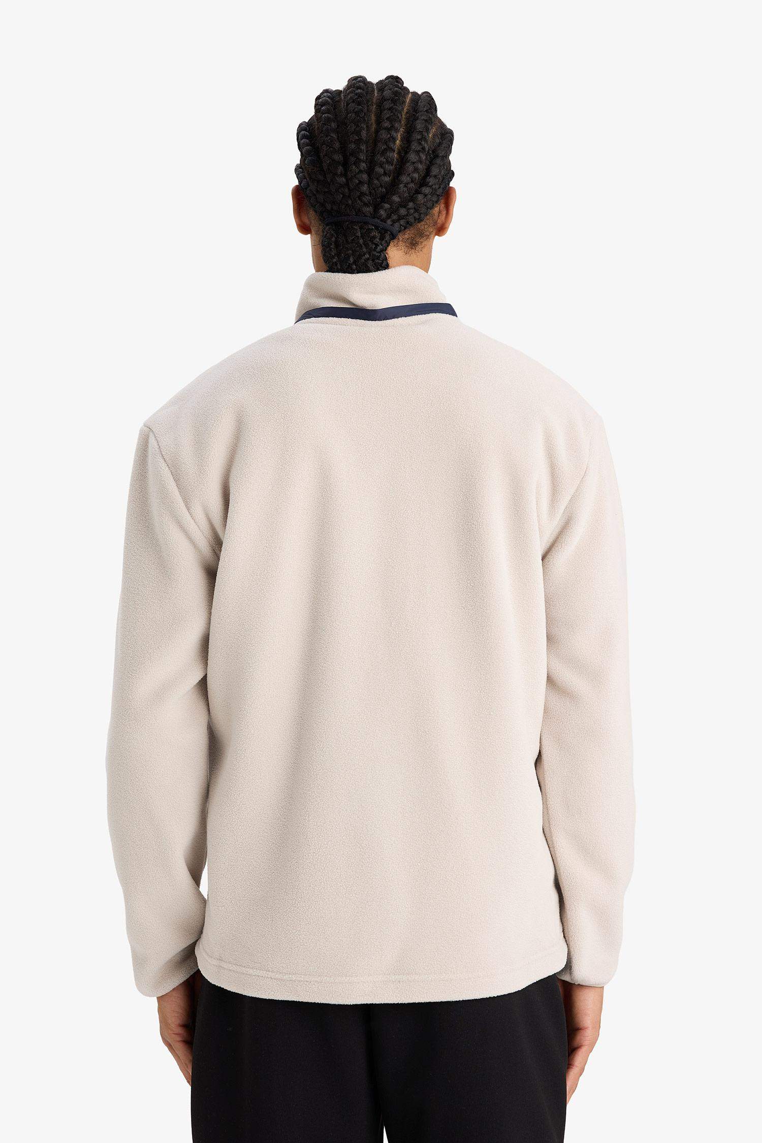 Standard Fit High Neck fleece Cardigan