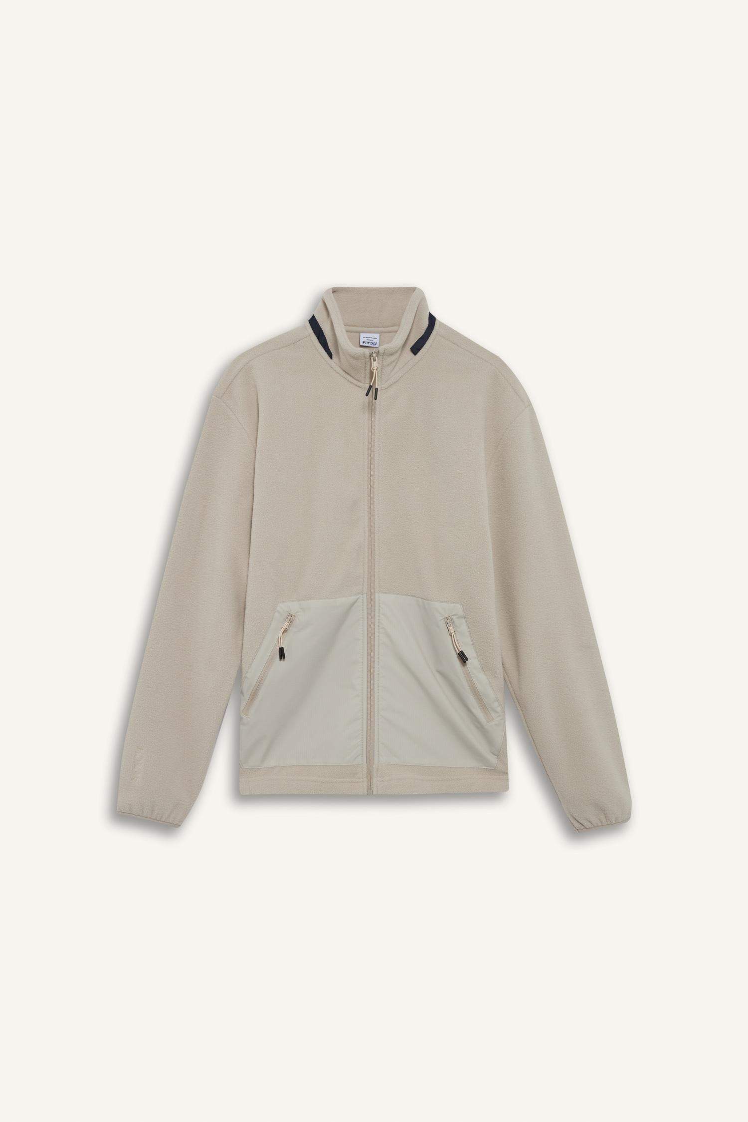 Standard Fit High Neck fleece Cardigan