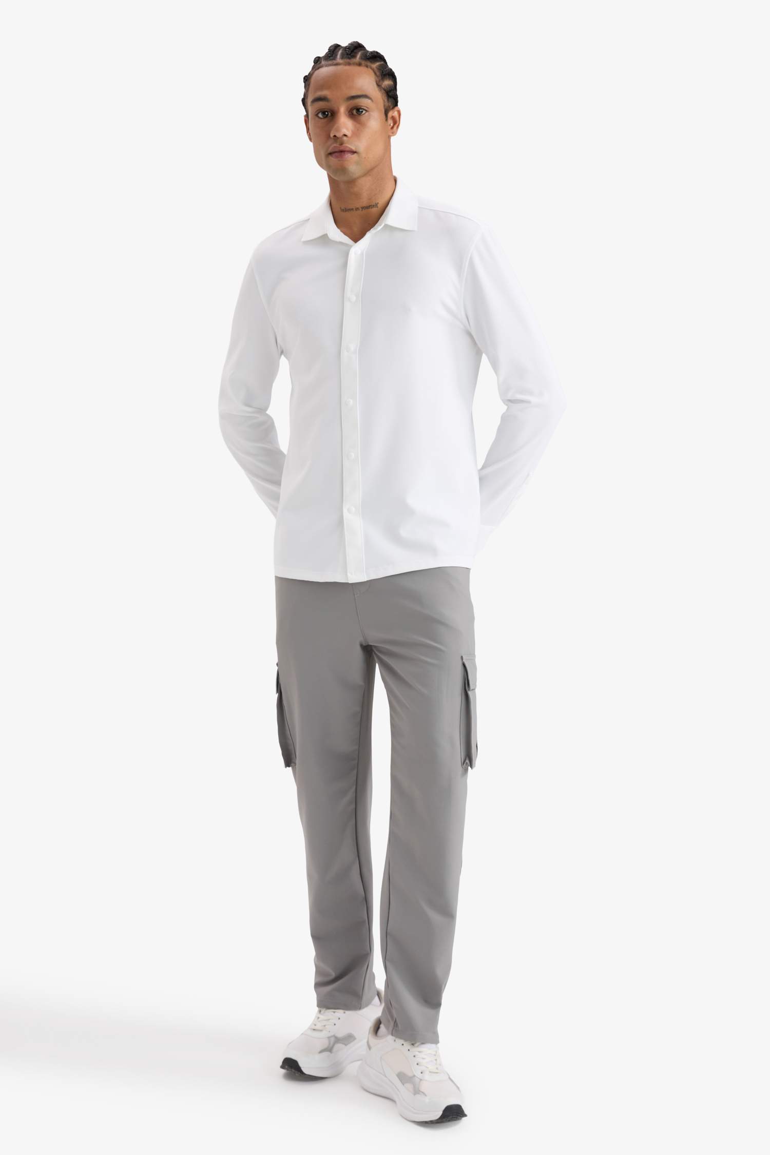 DeFactoFit Standart Fit Kargo Cepli Standart Paça Dokuma Sporcu Jogger