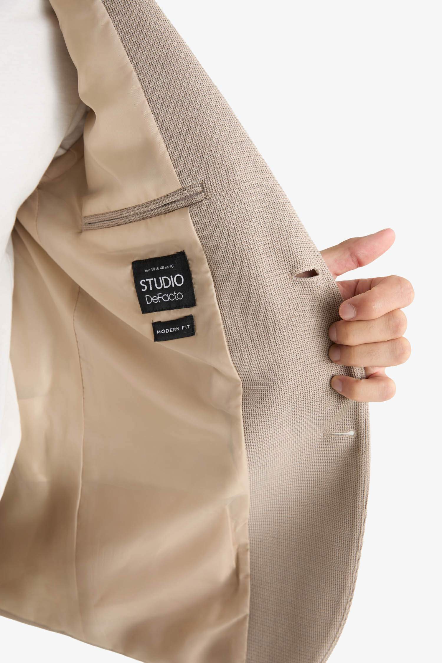 Modern Fit Düğmeli Cepli Blazer Ceket 