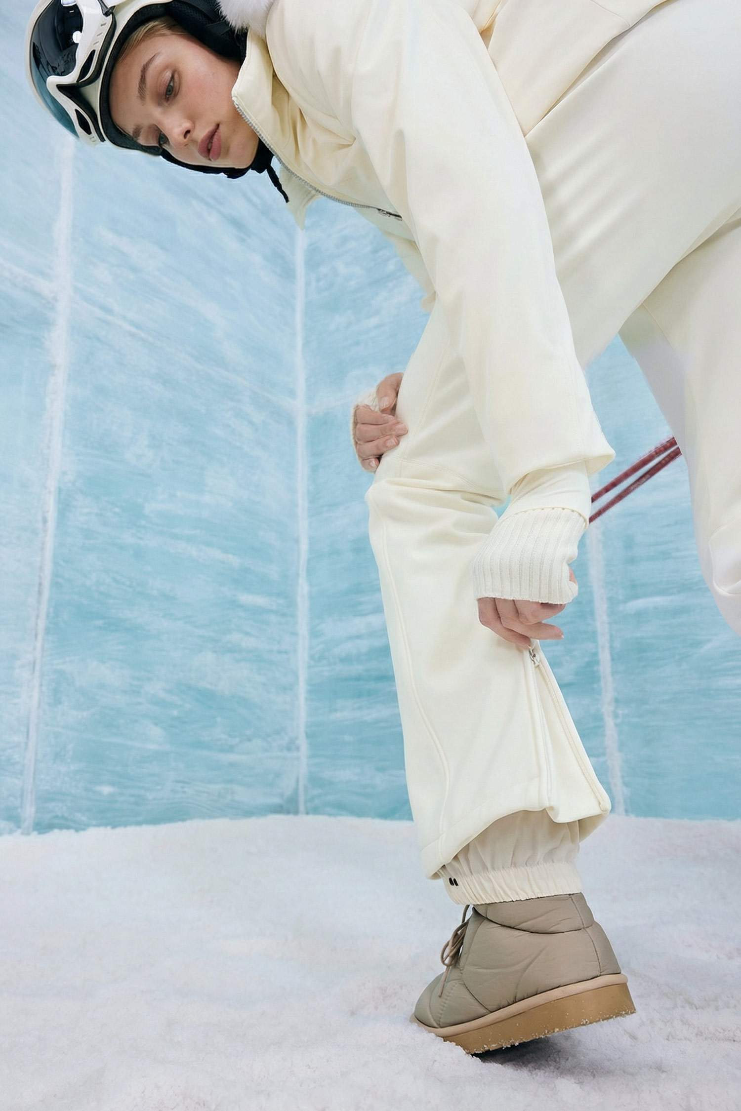 Regular Fit Flared Leg Extra Long Softshell Ski Trousers