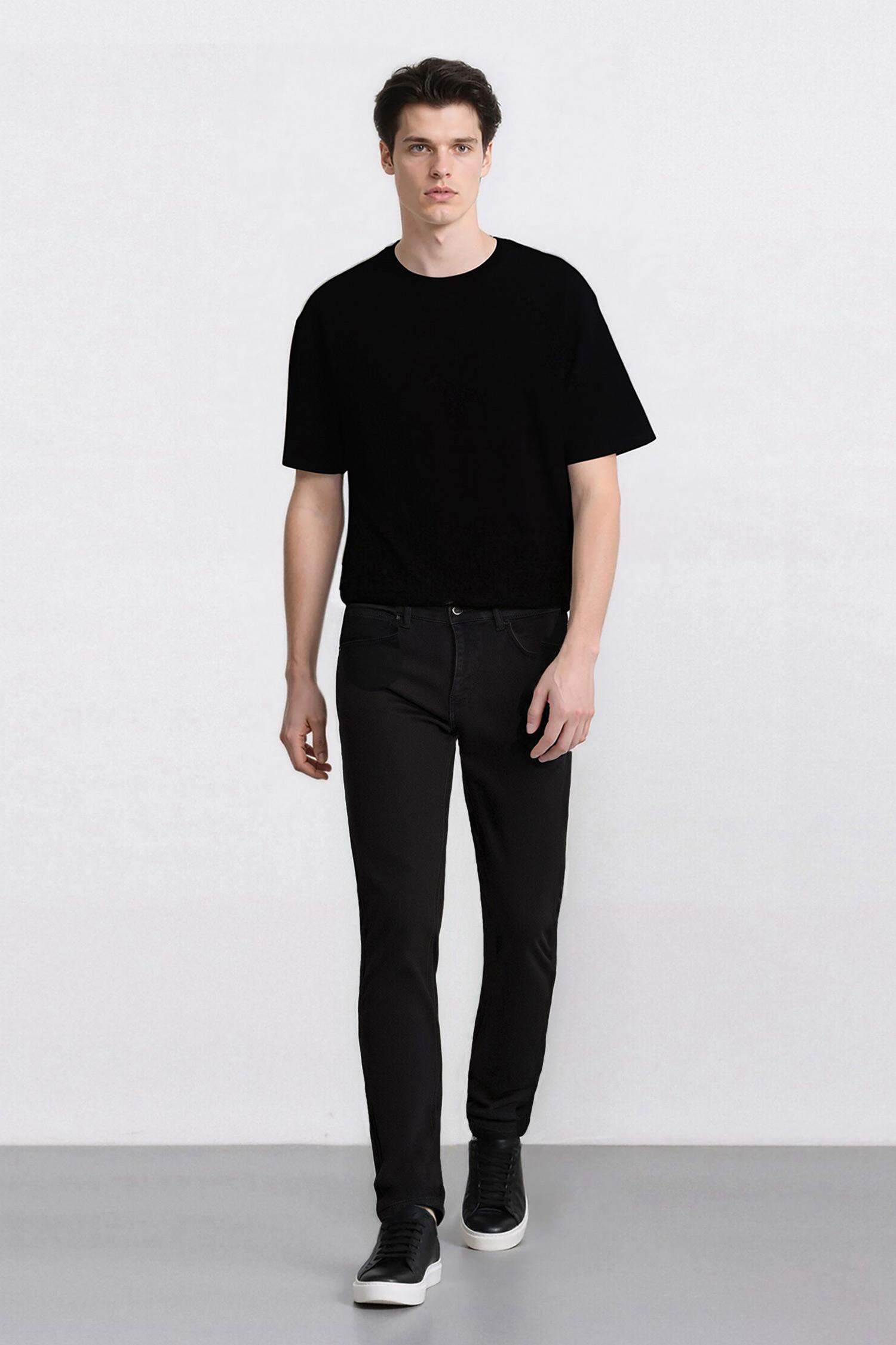 Sergio Regular Fit Normal Kalıp Normal Bel Boru Paça Siyah Jean Pantolon