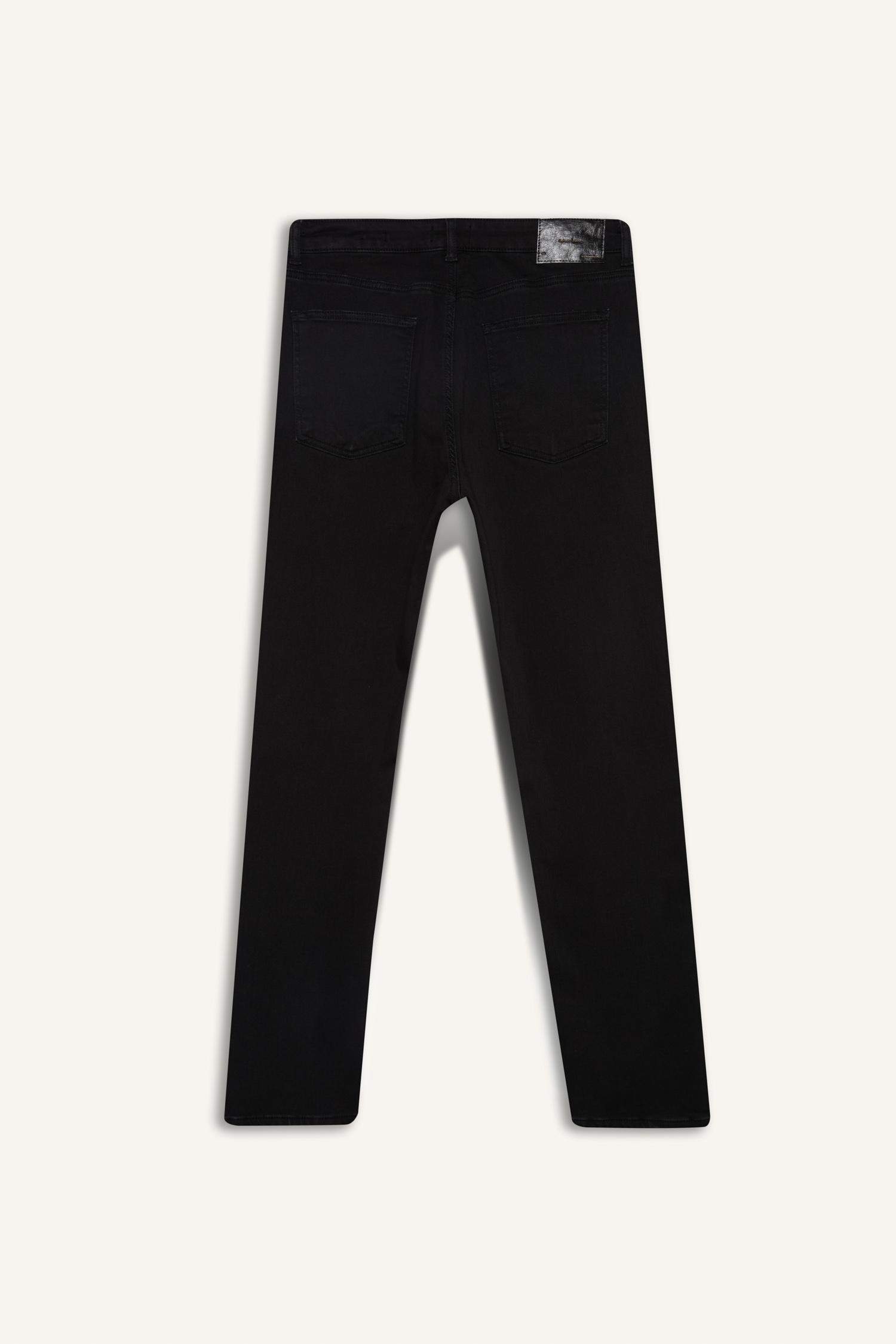 Sergio Regular Fit Normal Kalıp Normal Bel Boru Paça Siyah Jean Pantolon