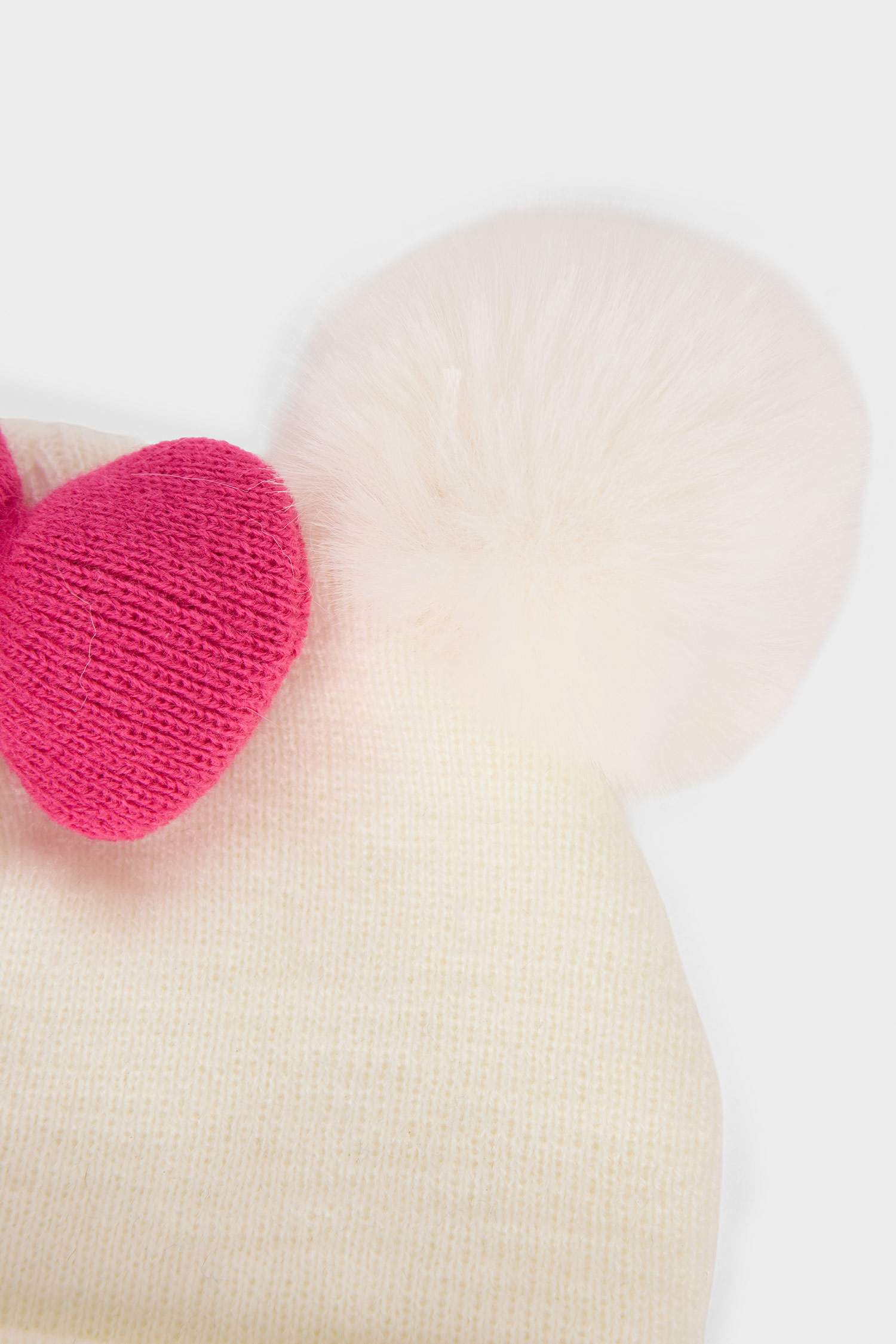 Kız Çocuk Disney Mickey & Minnie Kulaklı Nakışlı Bere