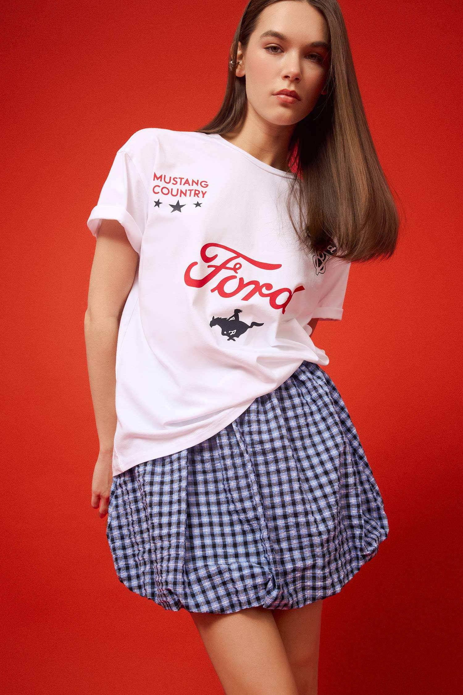 Coool Ford Motor Company Oversize Geniş Kalıp Sırt Baskılı Kısa Kollu Tişört