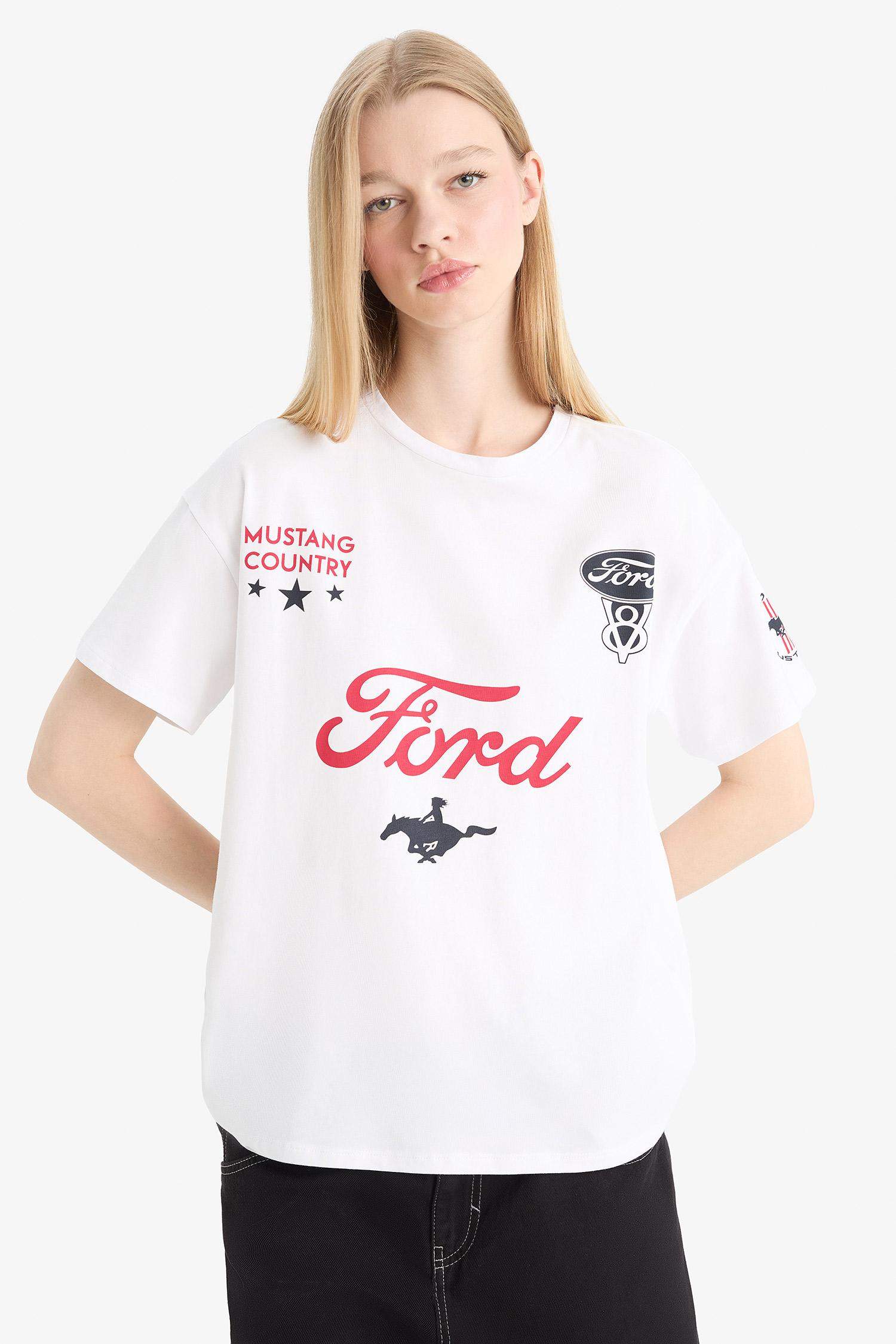 Coool Ford Motor Company Oversize Geniş Kalıp Sırt Baskılı Kısa Kollu Tişört