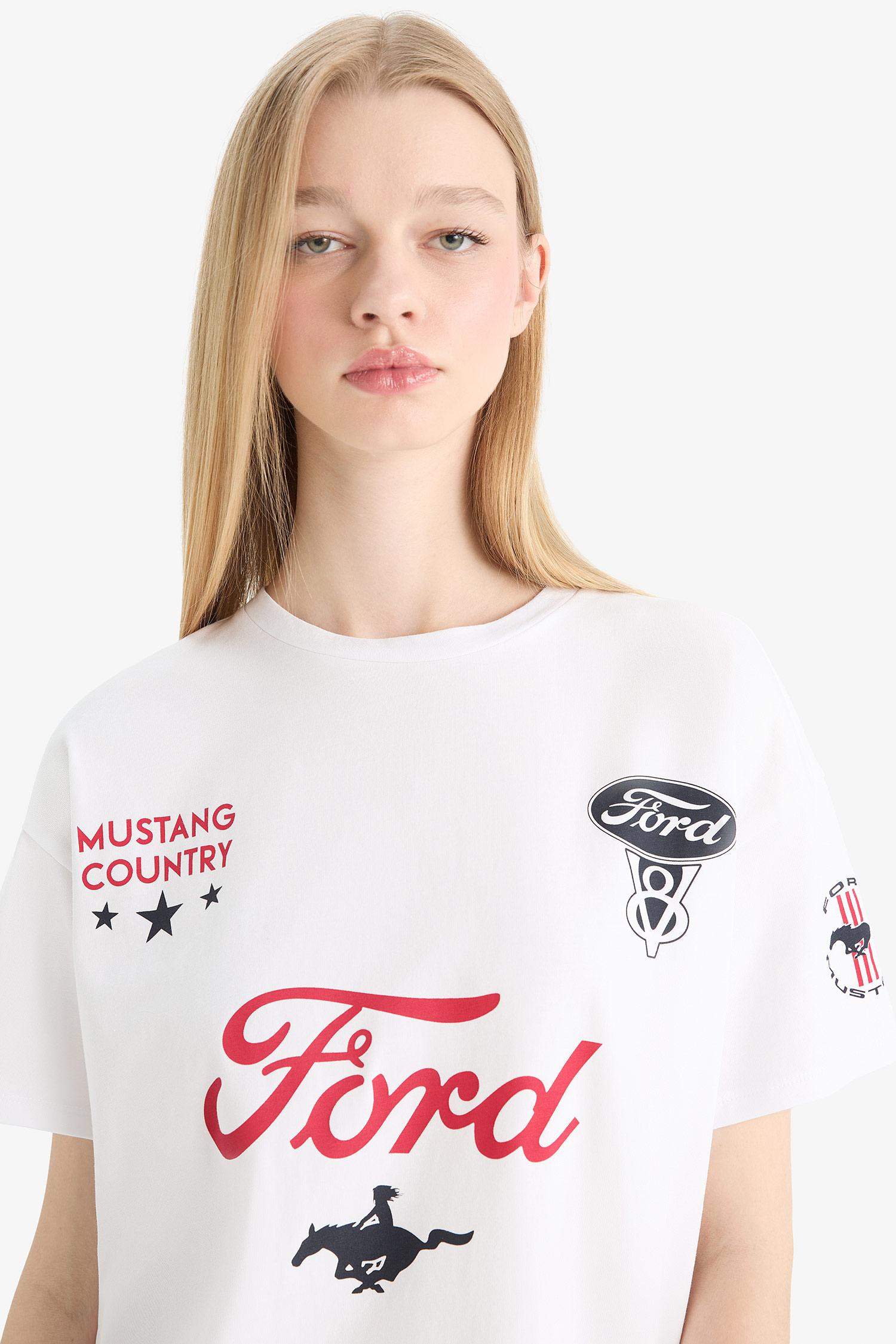 Coool Ford Motor Company Oversize Geniş Kalıp Sırt Baskılı Kısa Kollu Tişört