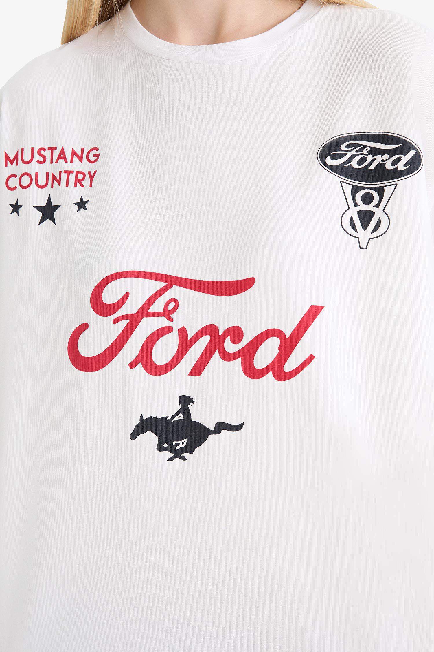 Coool Ford Motor Company Oversize Geniş Kalıp Sırt Baskılı Kısa Kollu Tişört