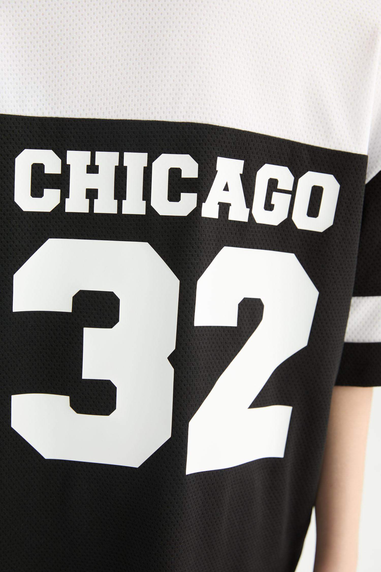 Boy Oversize Fit Crew Neck Printed Color Block T-Shirt