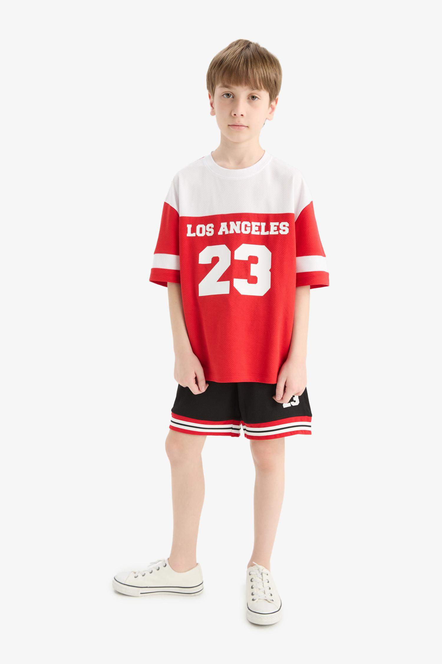 Boy Regular Fit Number Patterned Shorts