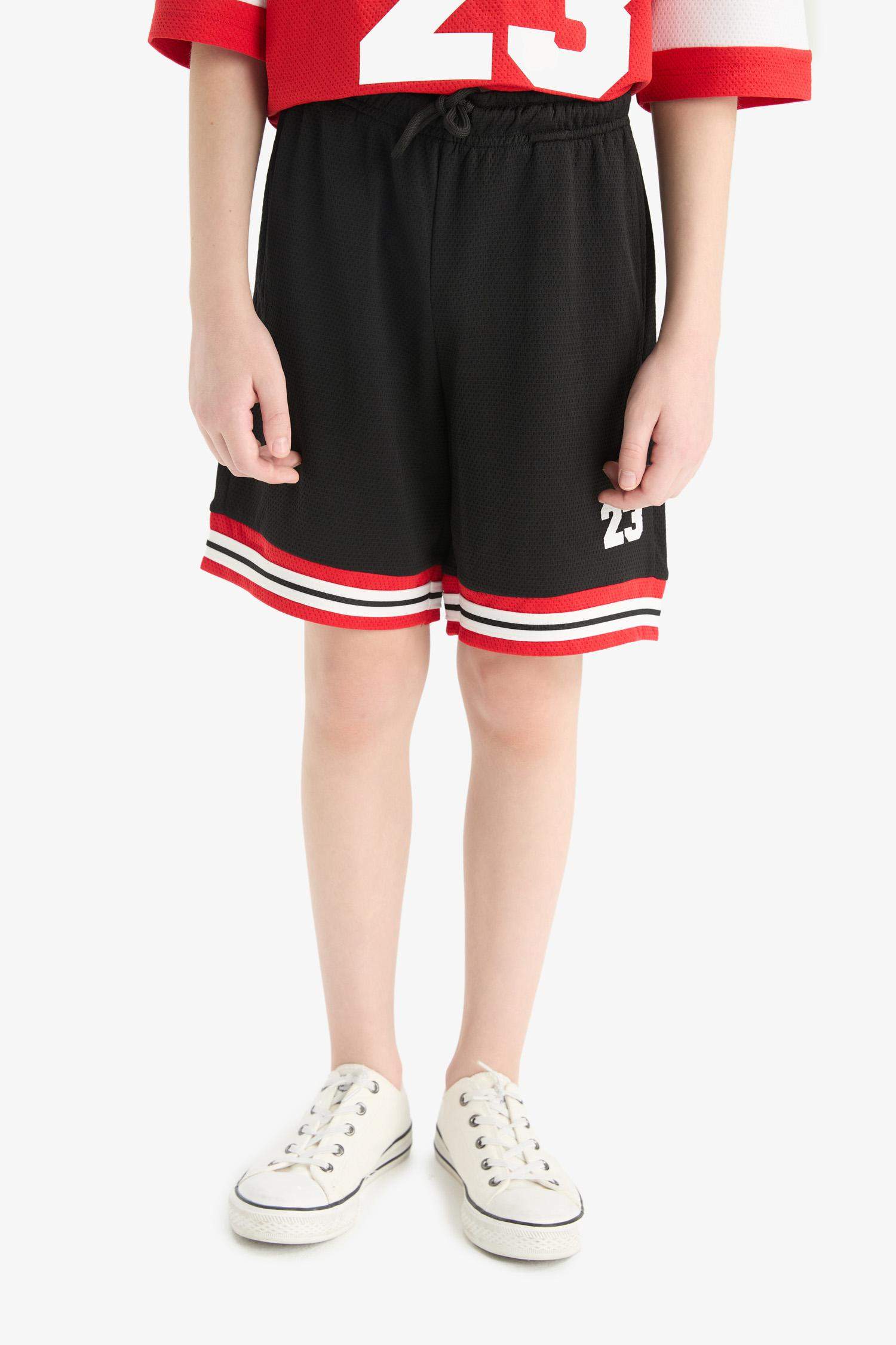 Boy Regular Fit Number Patterned Shorts