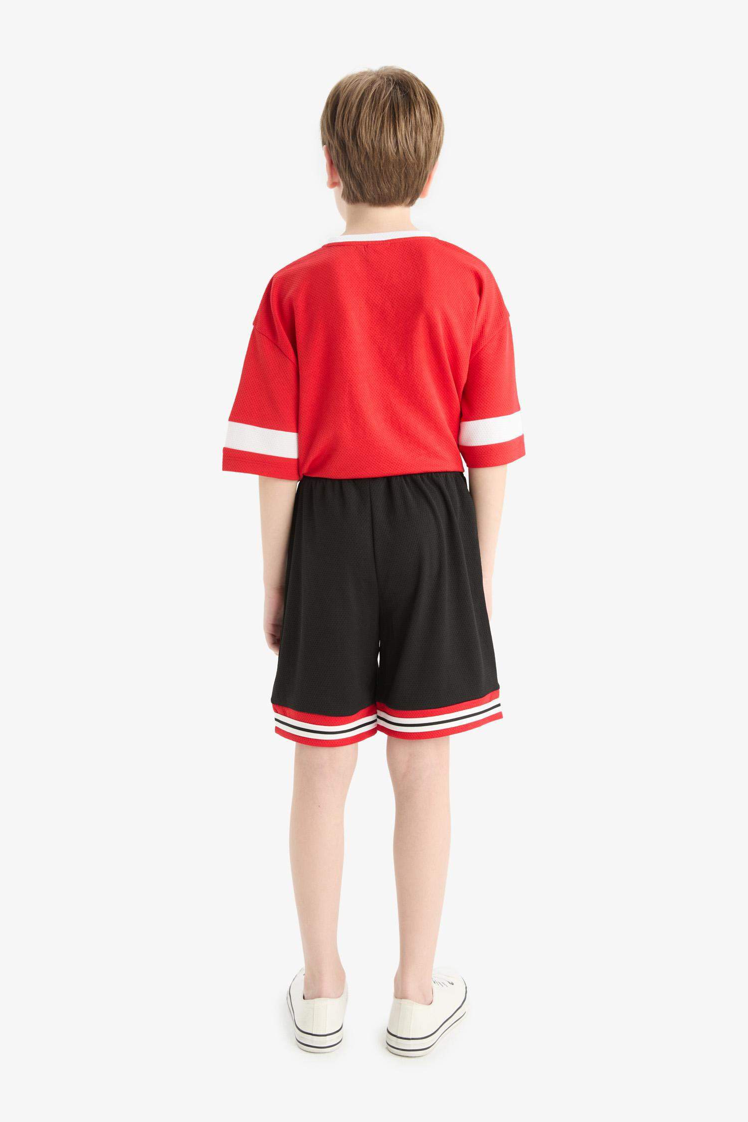 Boy Regular Fit Number Patterned Shorts