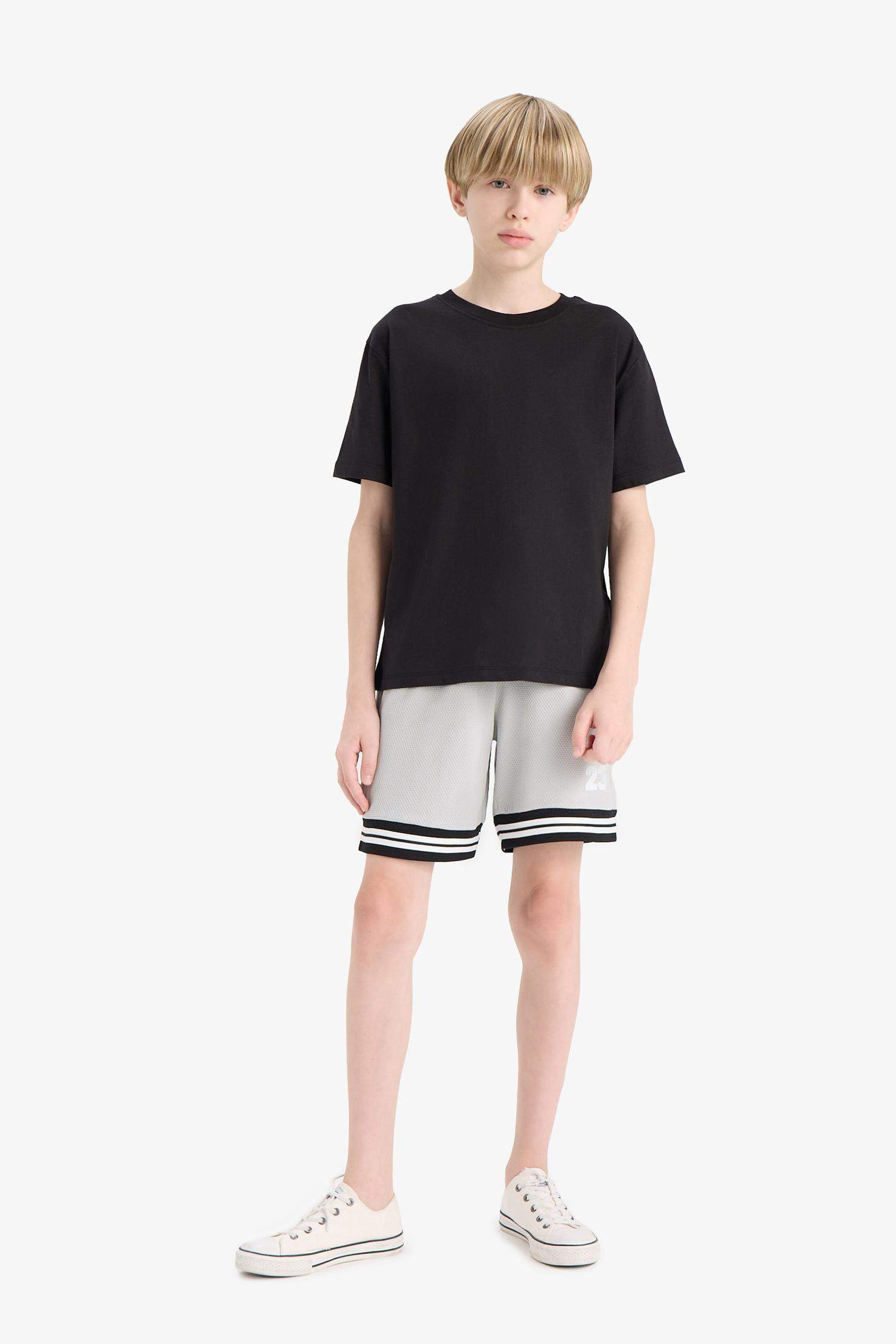 Boy Regular Fit Number Patterned Shorts