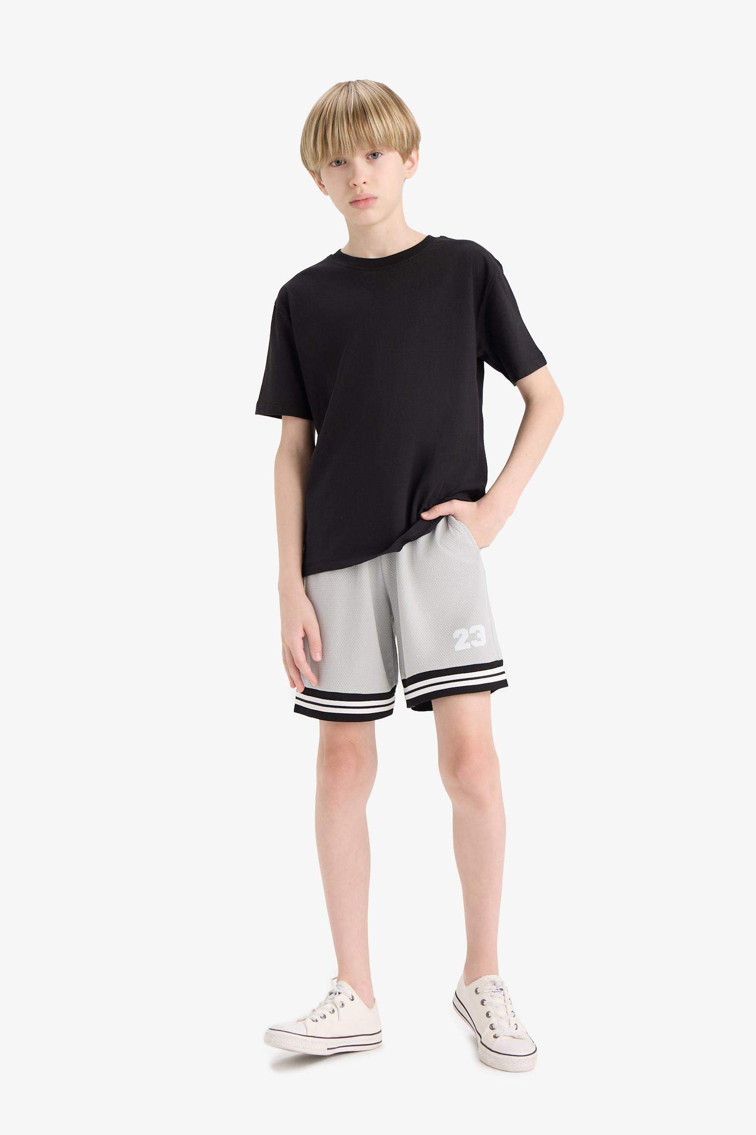 Boy Regular Fit Number Patterned Shorts