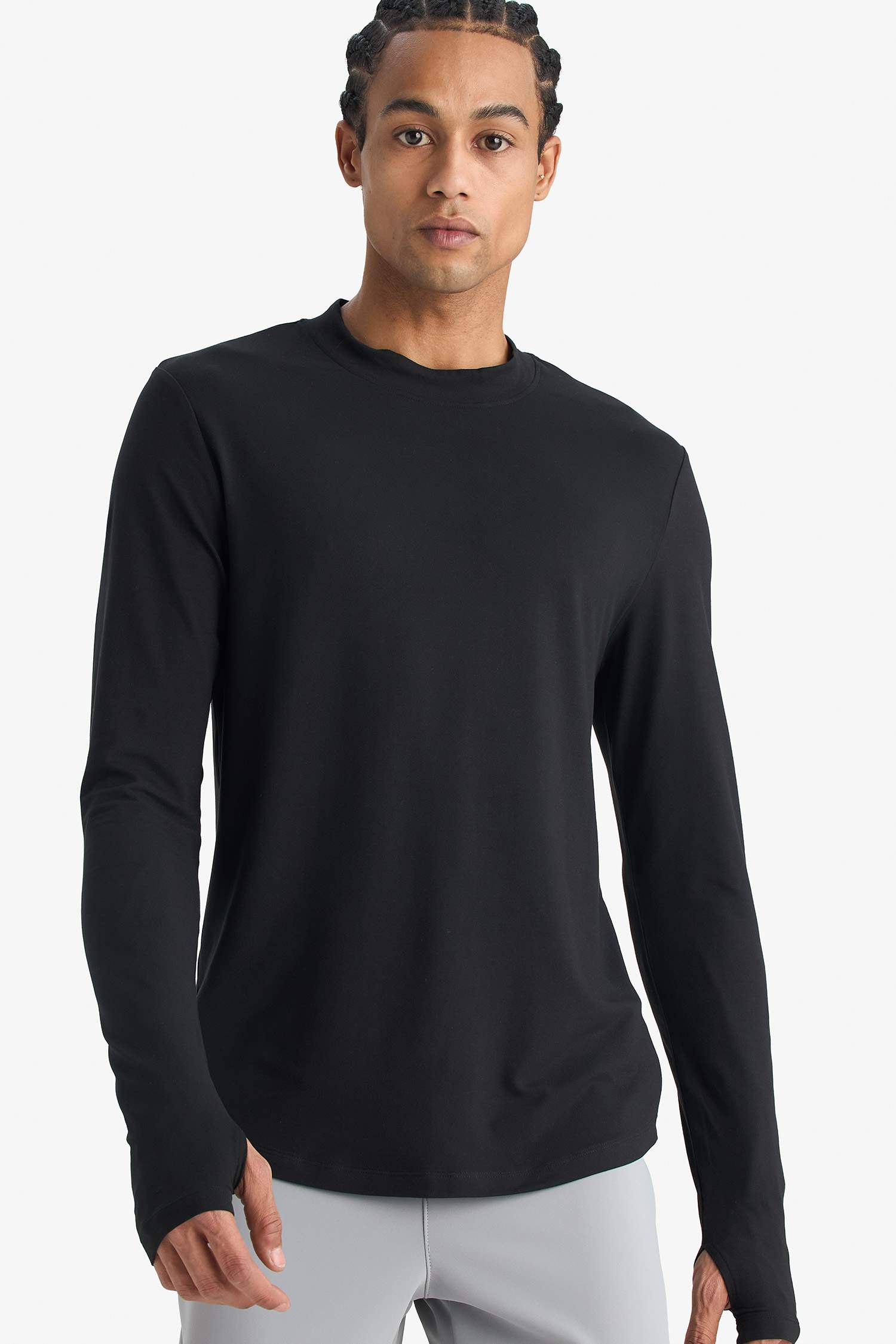 Slim Fit Dar Kesim Dik Yaka Sporcu Uzun Kollu Body