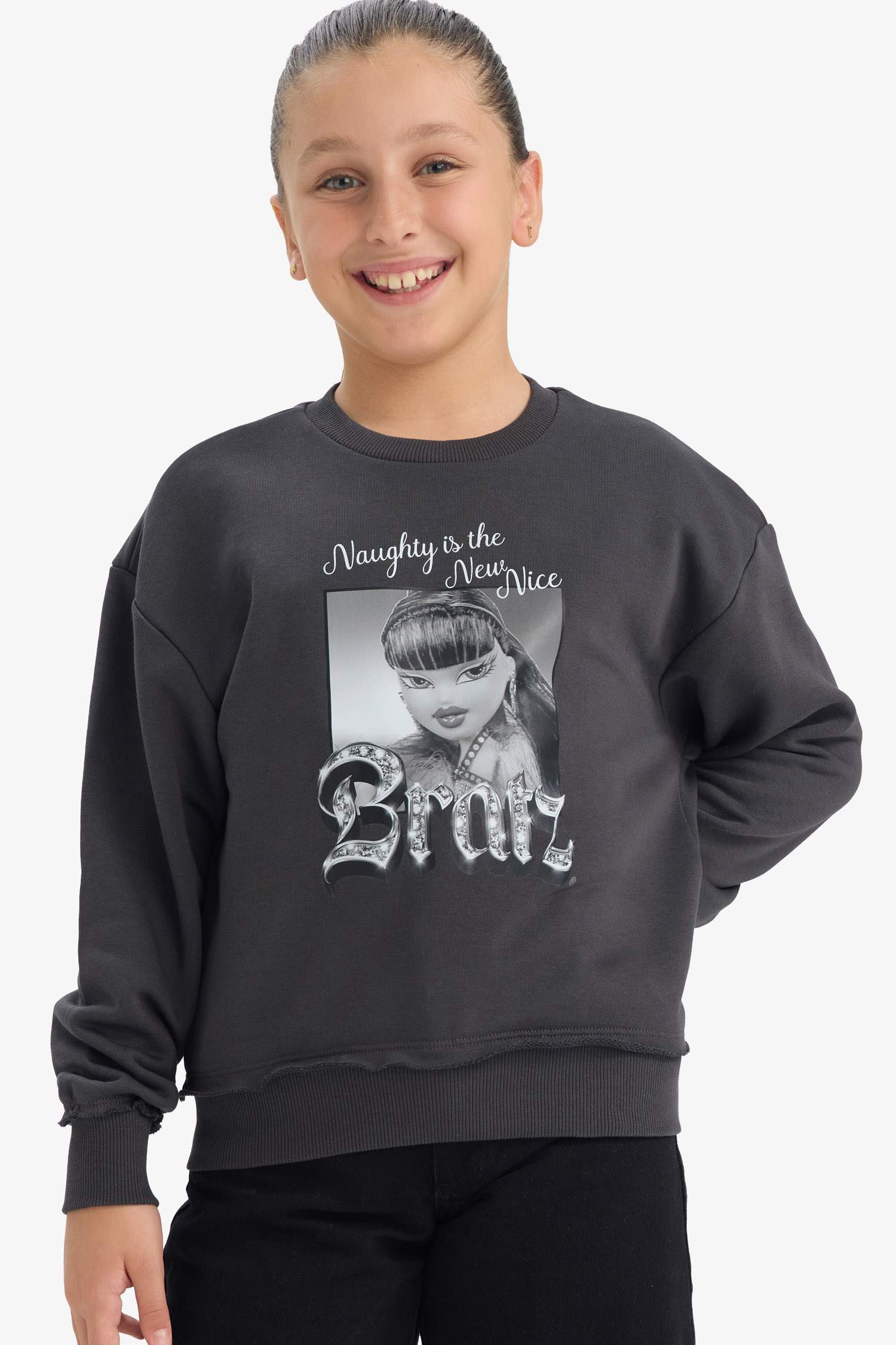 سويت شيرت اوفر سايز بياقة مستديرة