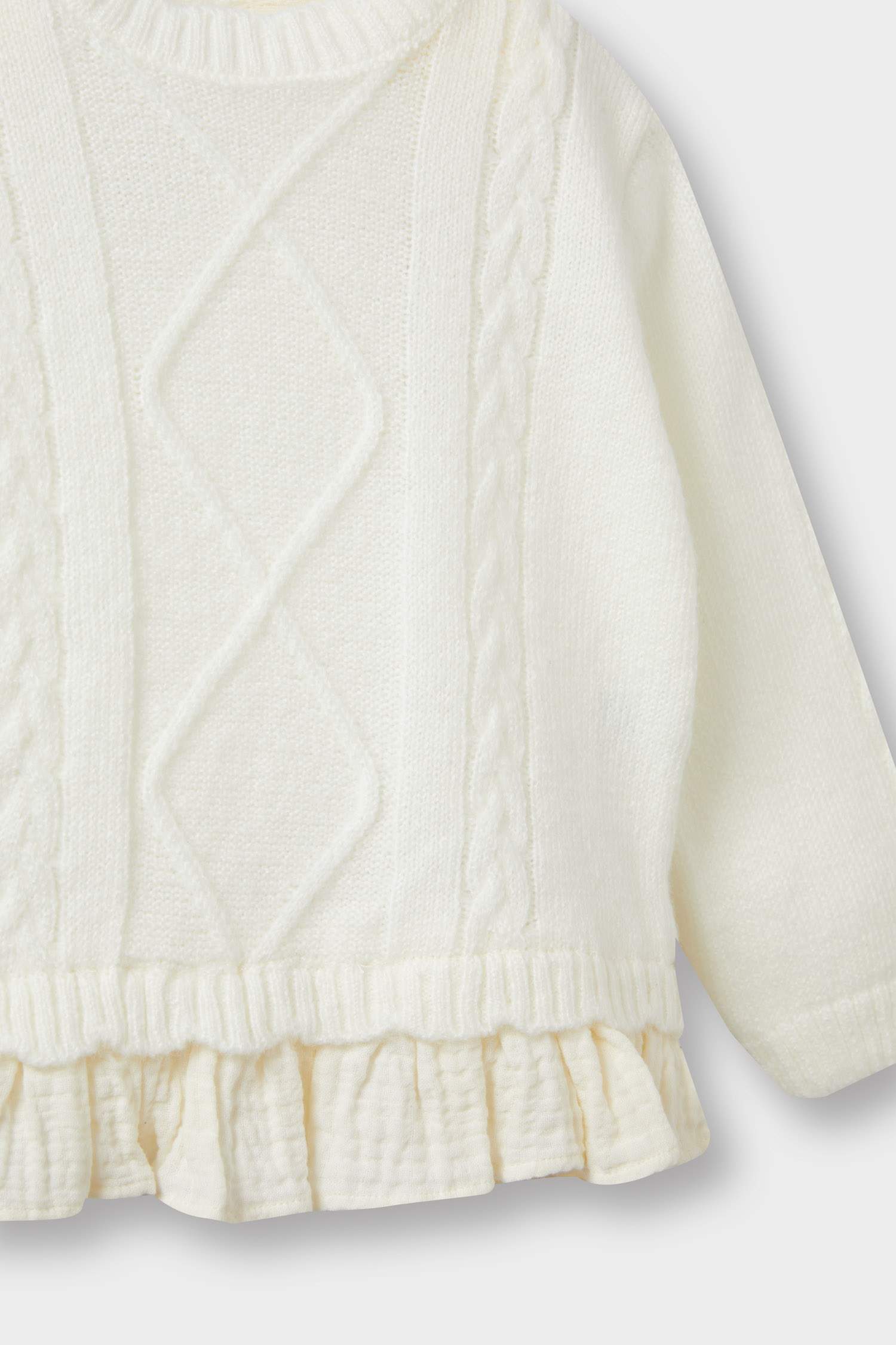 بلوز صوف بيبي بناتي قصة عادية بياخة مستديرة