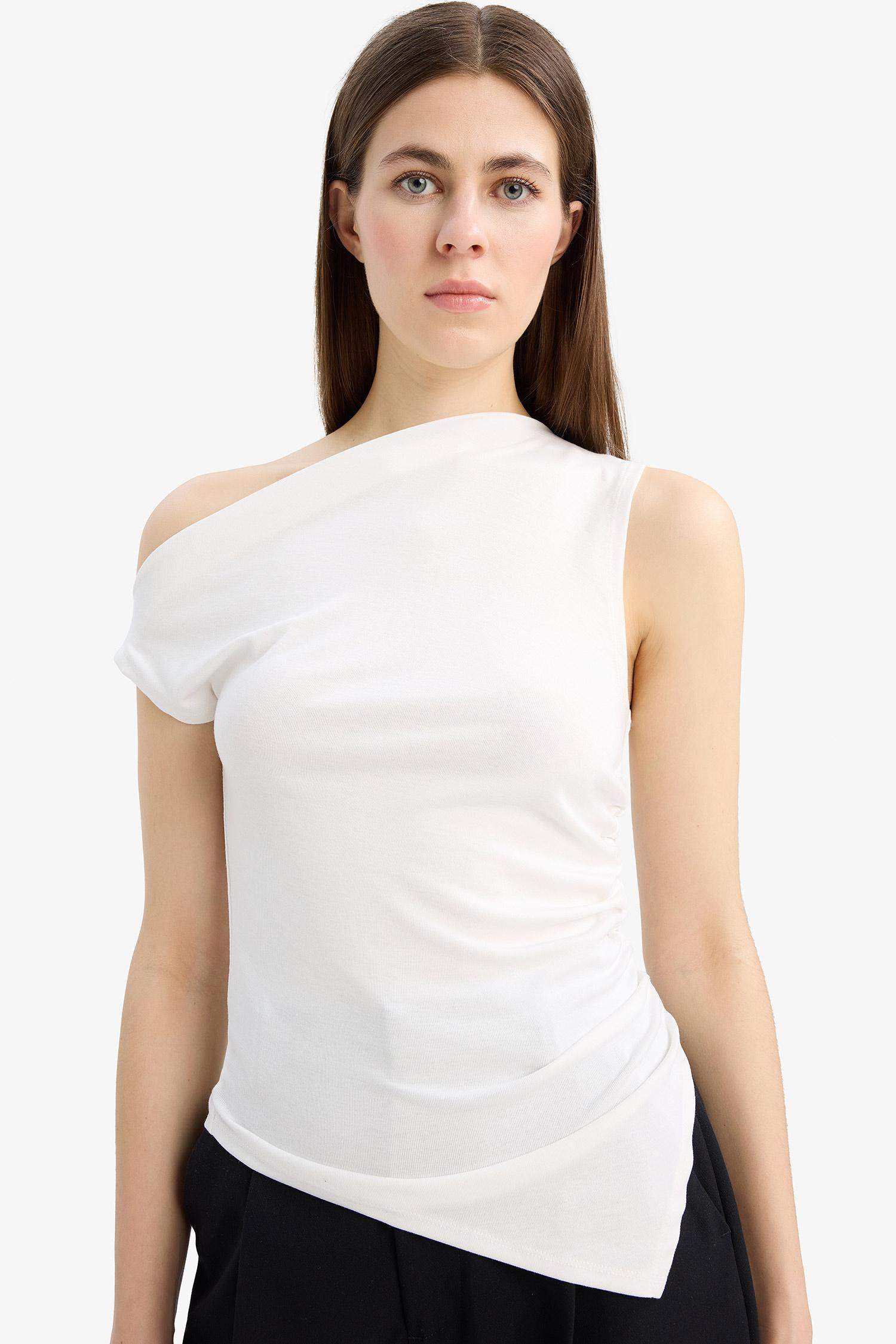 Әйелдерге слим пішімі бір иық Ішкөйлек