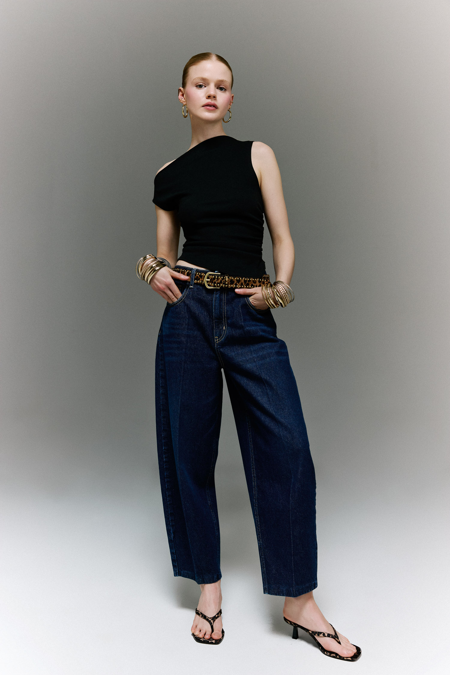 DeFacto Slim Fit Tek Omuzlu Ribana Bluz görsel 2