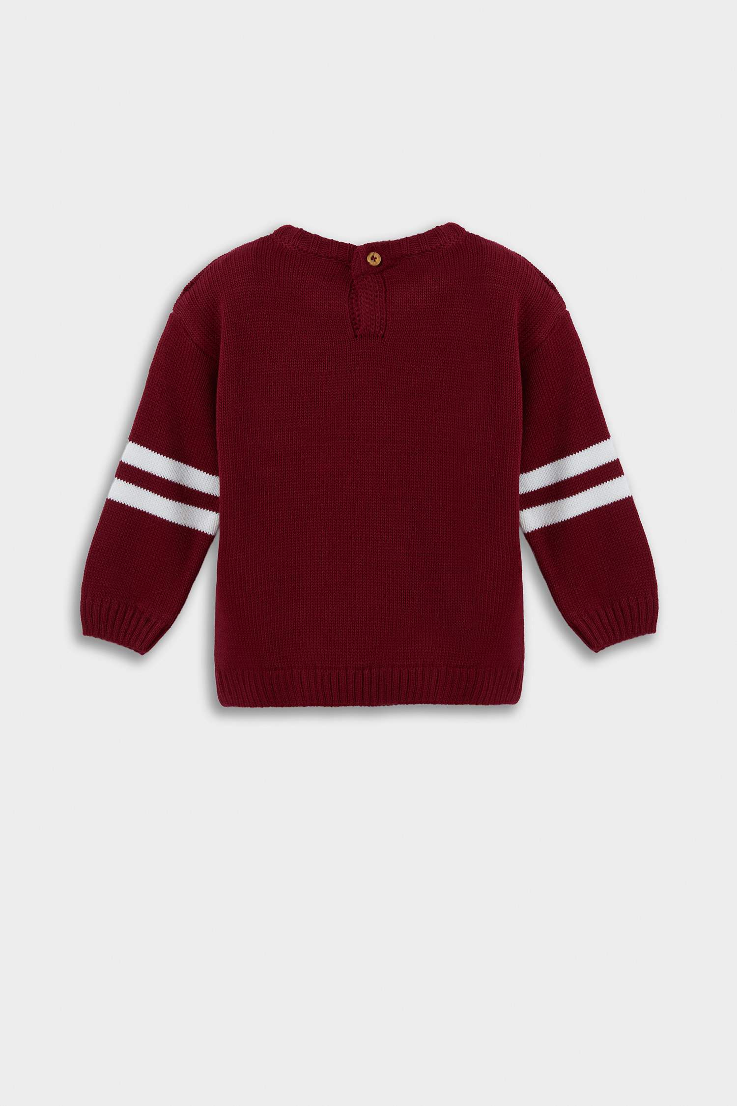 بلوفر اولادي بطبعة شعار قصة عادية بياقة مستديرة