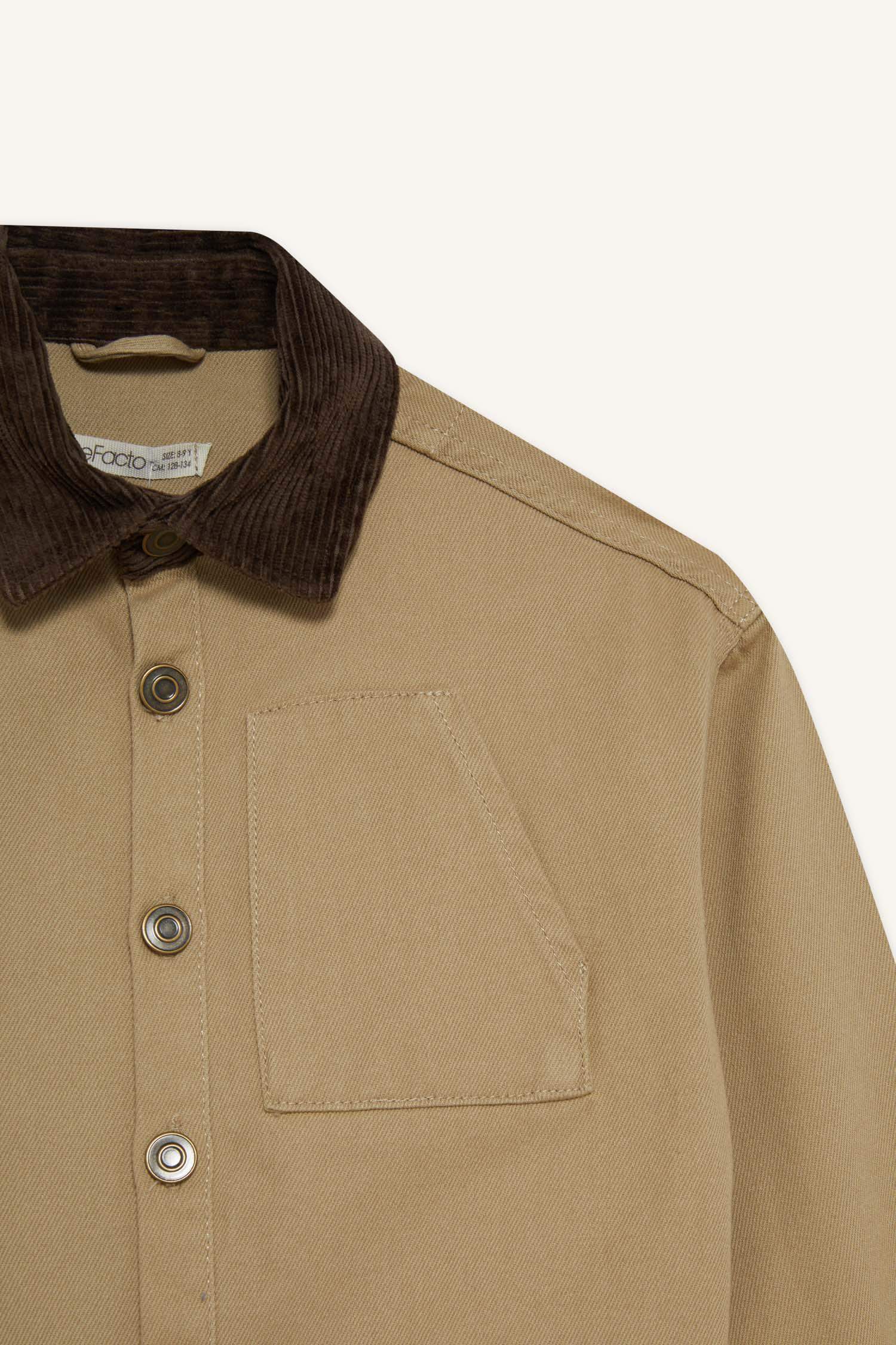 Boy Oversize Fit Polo Neck Gabardine Shirt