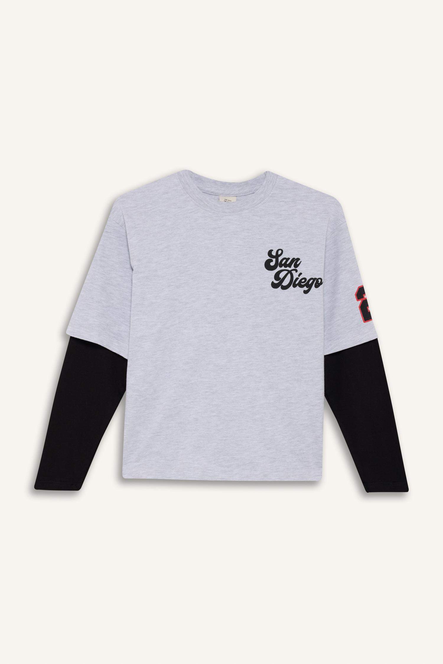 Erkek Çocuk 2'li Takım Baskılı Sweatshirt Eşofman Altı