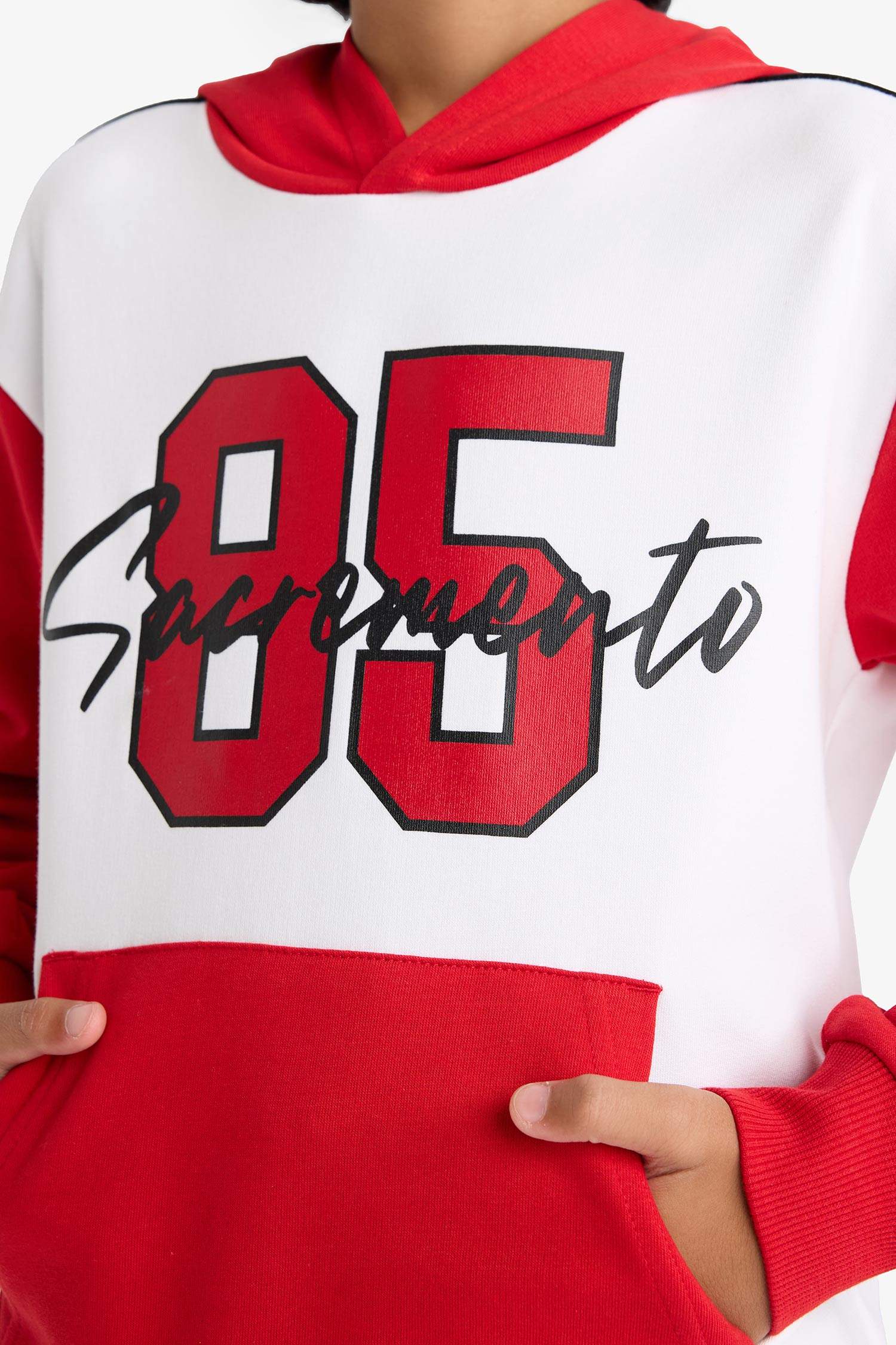 Erkek Çocuk 2'li Takım Kapüşonlu Baskılı Sweatshirt Eşofman Altı