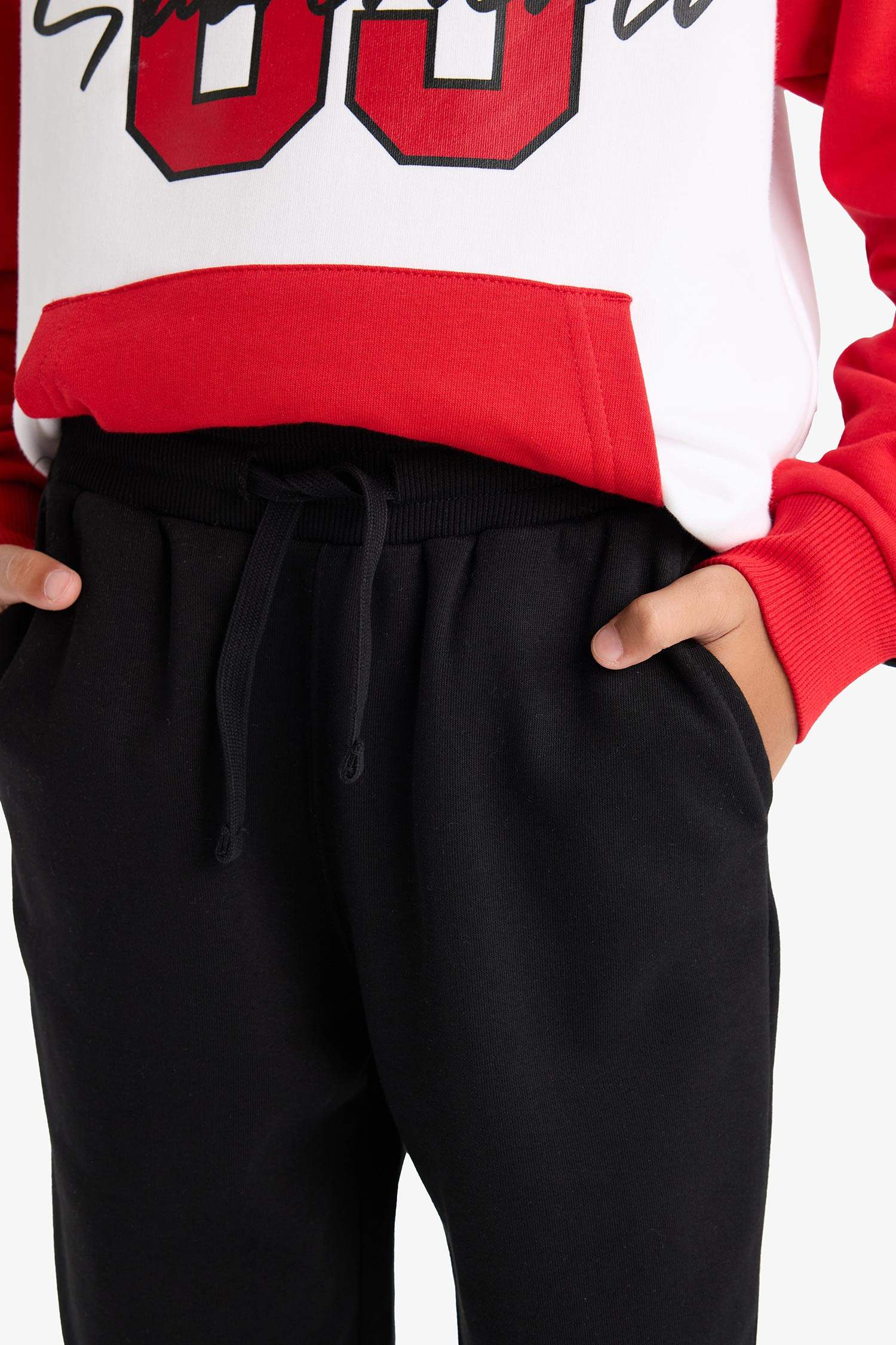 Erkek Çocuk 2'li Takım Kapüşonlu Baskılı Sweatshirt Eşofman Altı