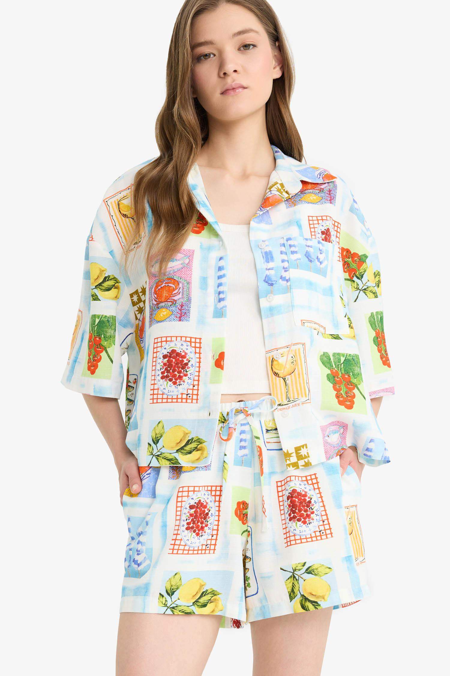 Coool A Kesim Normal Bel Kısa Paça Flamlı Pamuk Şort