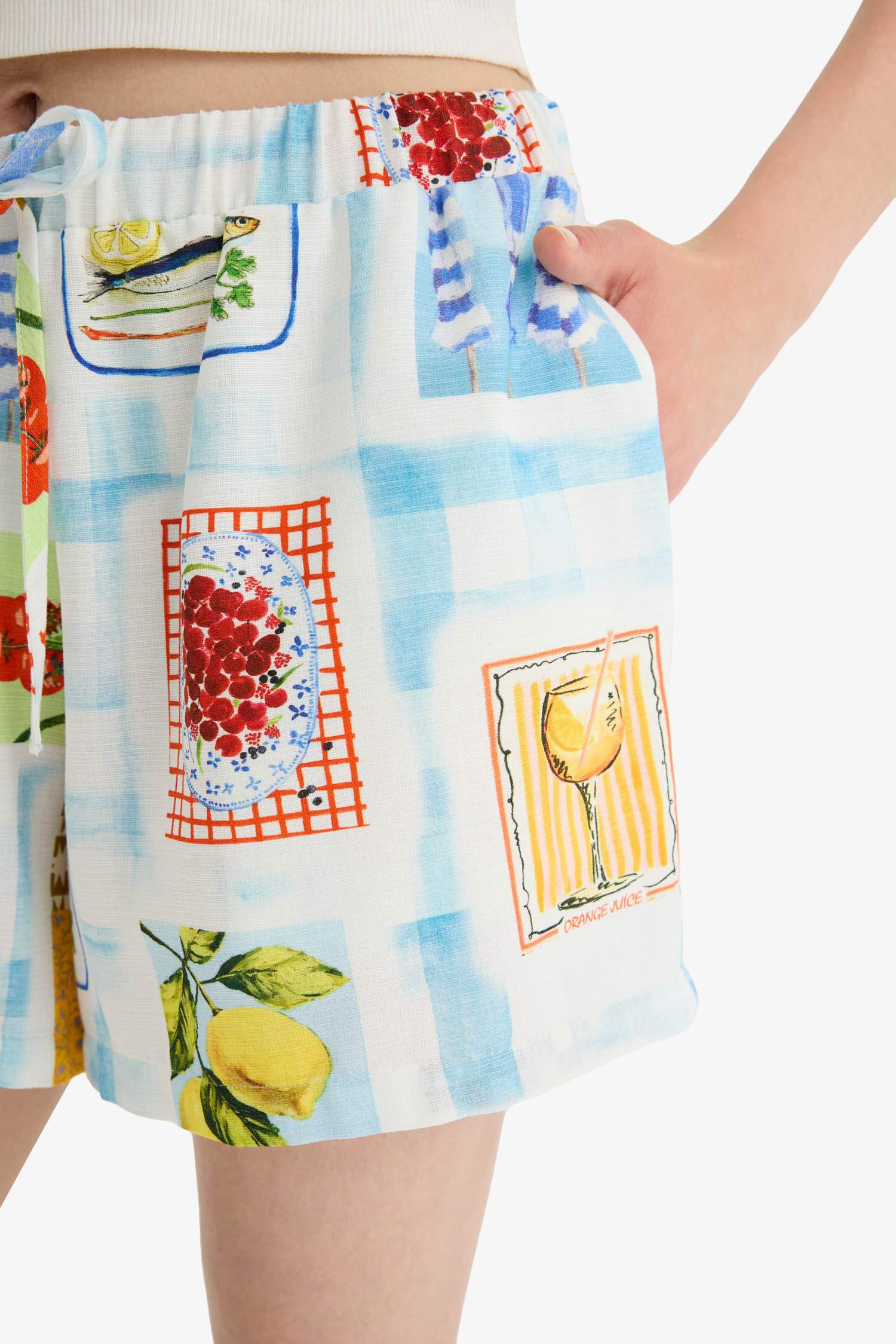 Coool A Kesim Normal Bel Kısa Paça Flamlı Pamuk Şort