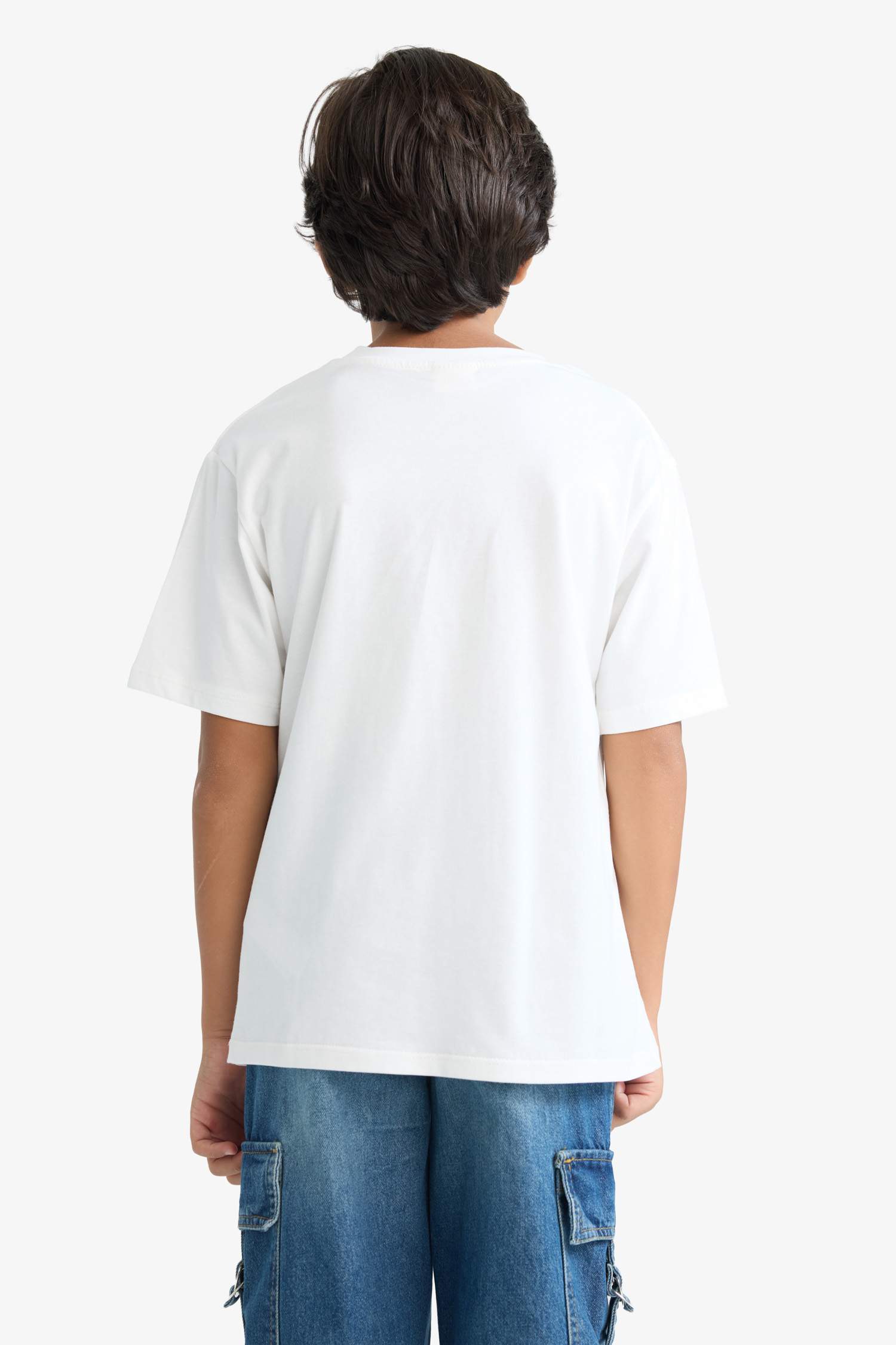 Erkek Çocuk Bisiklet Yaka Baskılı Kısa Kollu Tişört