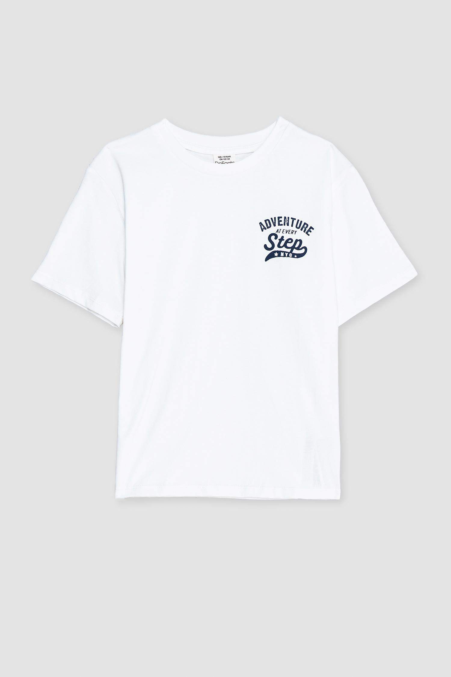 Erkek Çocuk Bisiklet Yaka Baskılı Kısa Kollu Tişört