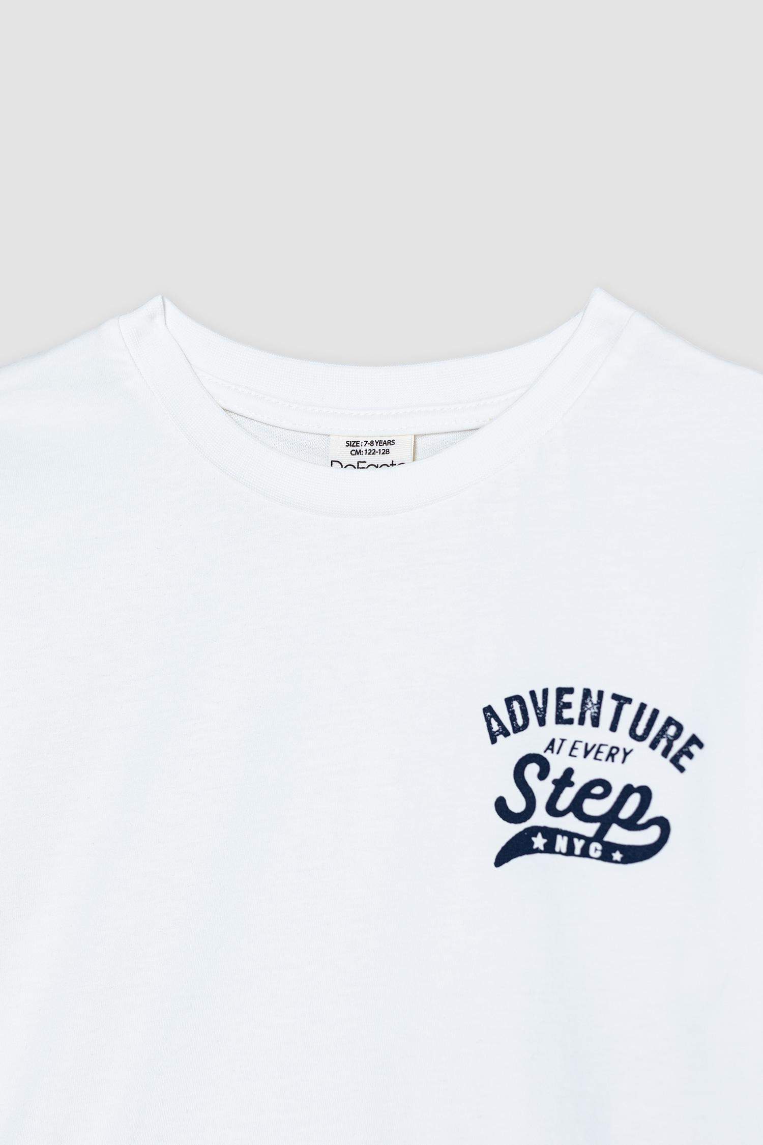 Erkek Çocuk Bisiklet Yaka Baskılı Kısa Kollu Tişört