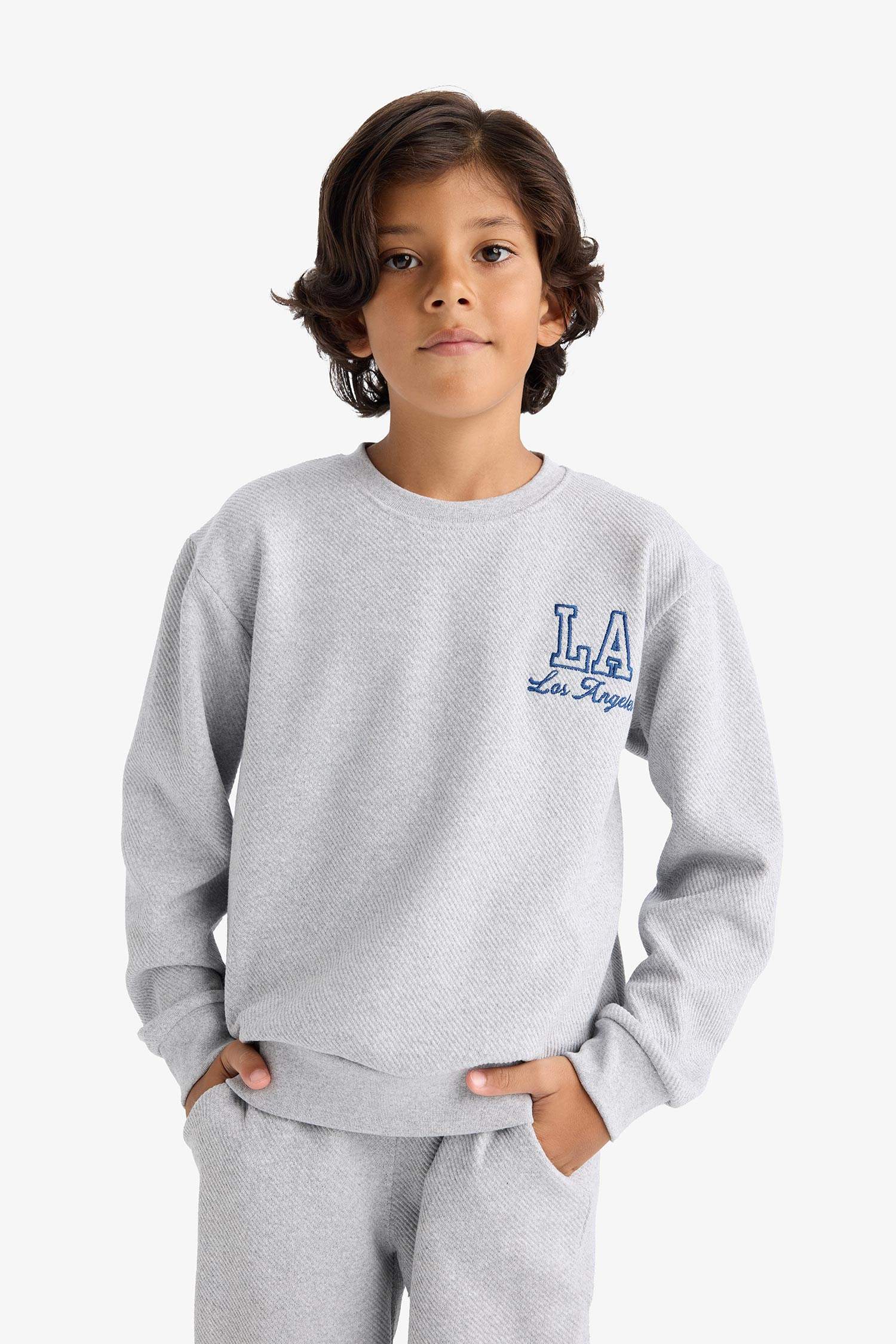 Erkek Çocuk 2'li Takım Baskılı Sweatshirt Eşofman Altı