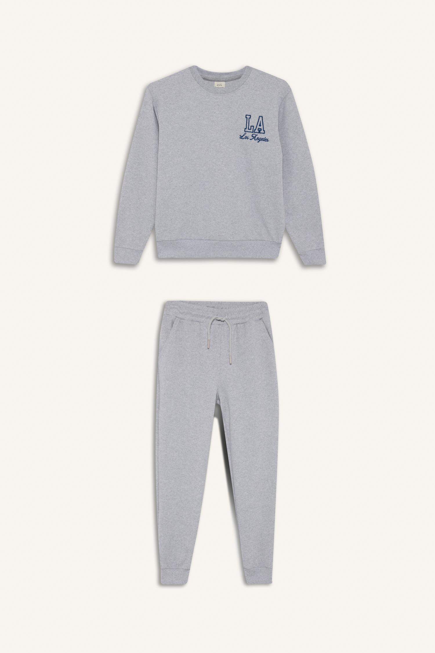 Erkek Çocuk 2'li Takım Baskılı Sweatshirt Eşofman Altı