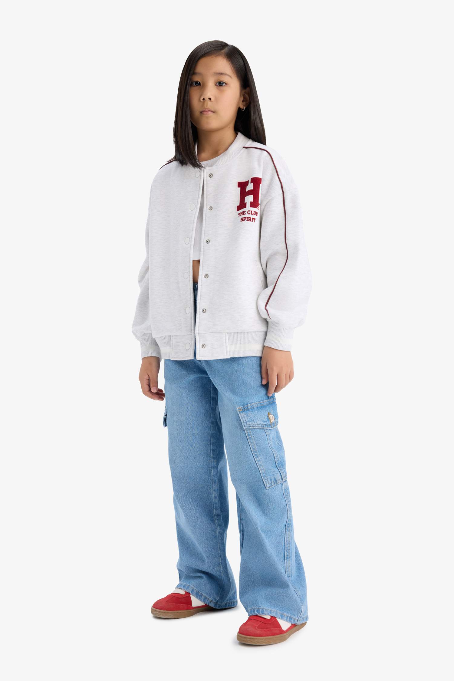 Girl University Printed Thick Fabric Cardigan