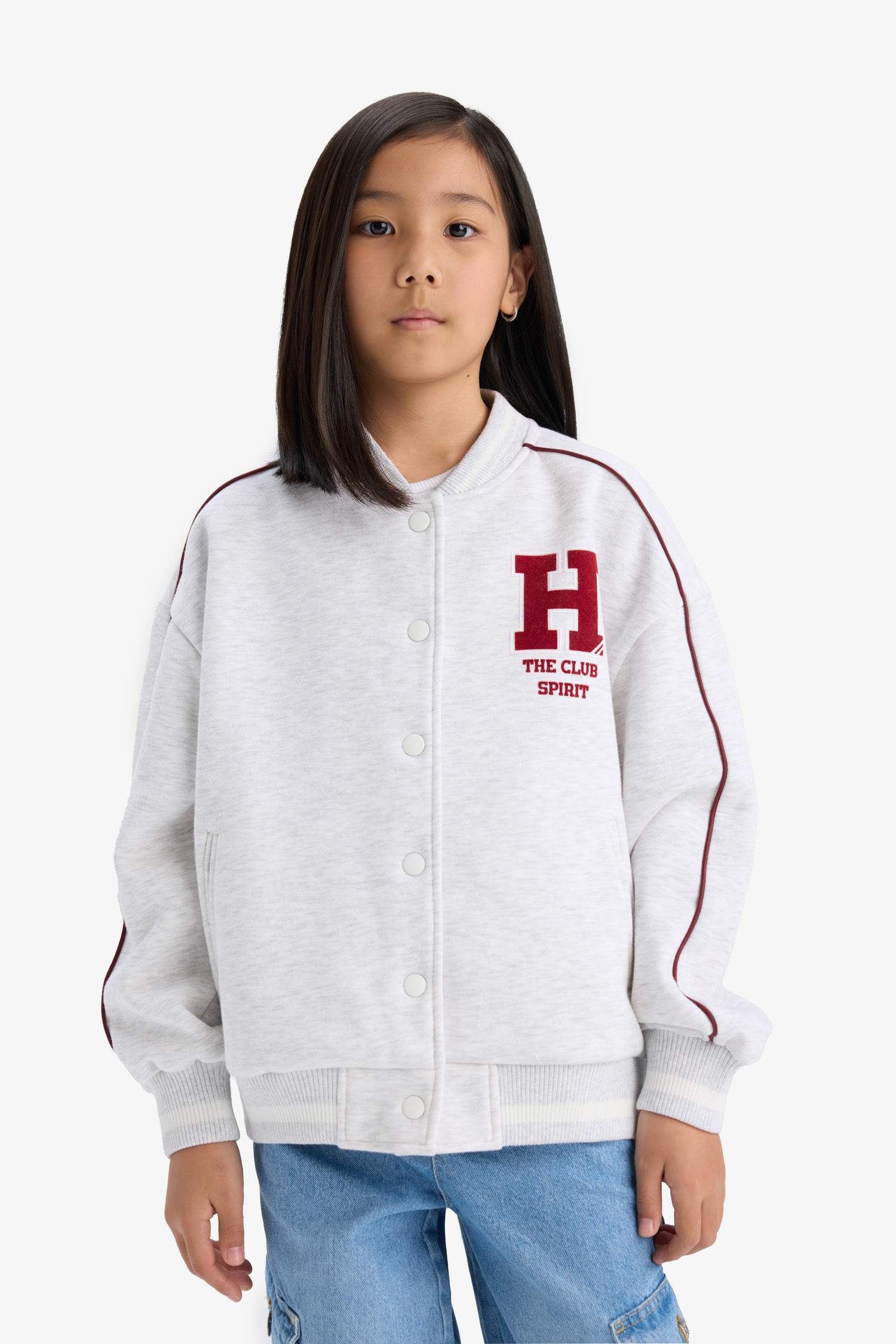 Girl University Printed Thick Fabric Cardigan