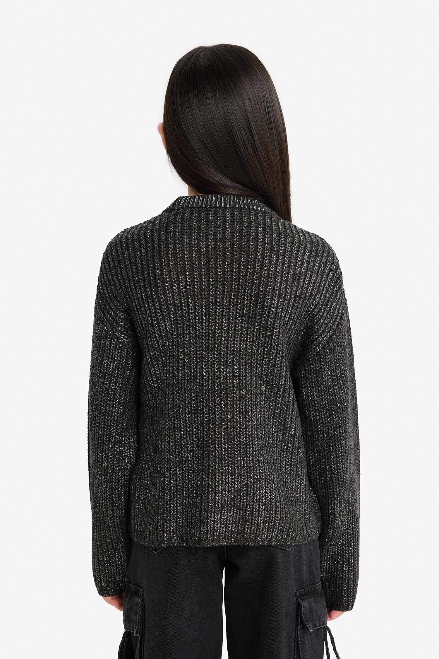 Kız Çocuk Bisiklet Yaka Triko Kazak