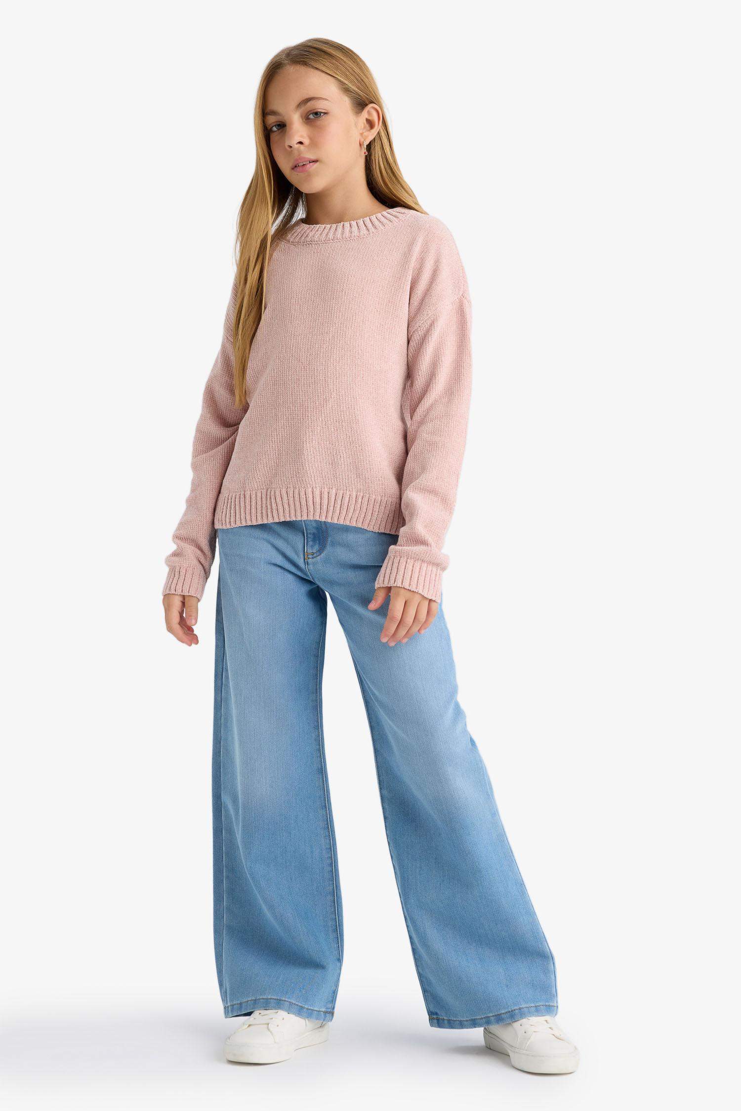 Girl Regular Fit Crew Neck Pullover