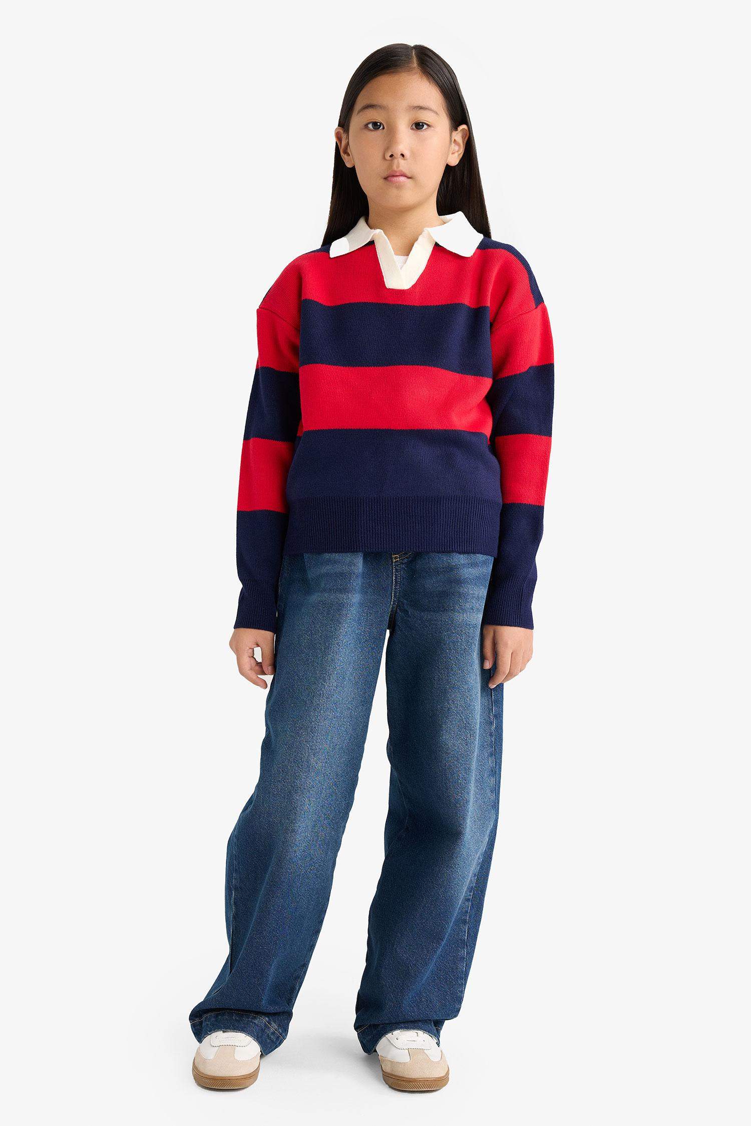 بلوفر بناتي بناتي قصة عادية بياقة بولو