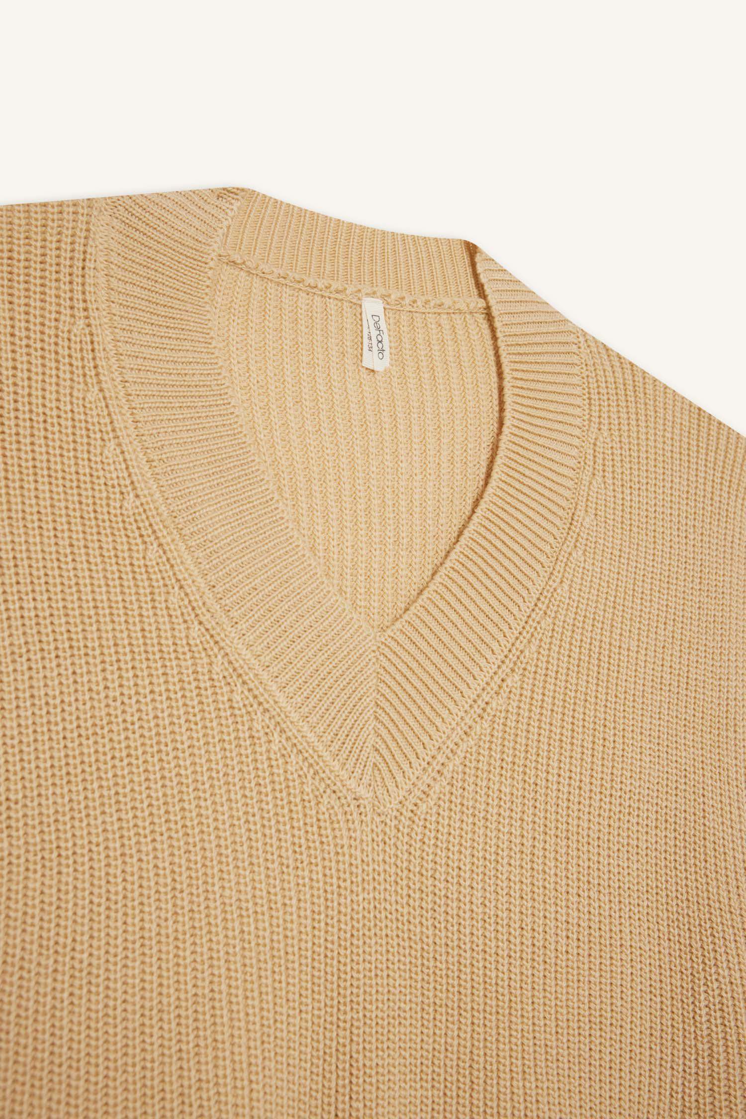 Kız Çocuk Oversize Geniş Kalıp V Yaka Triko Süveter 