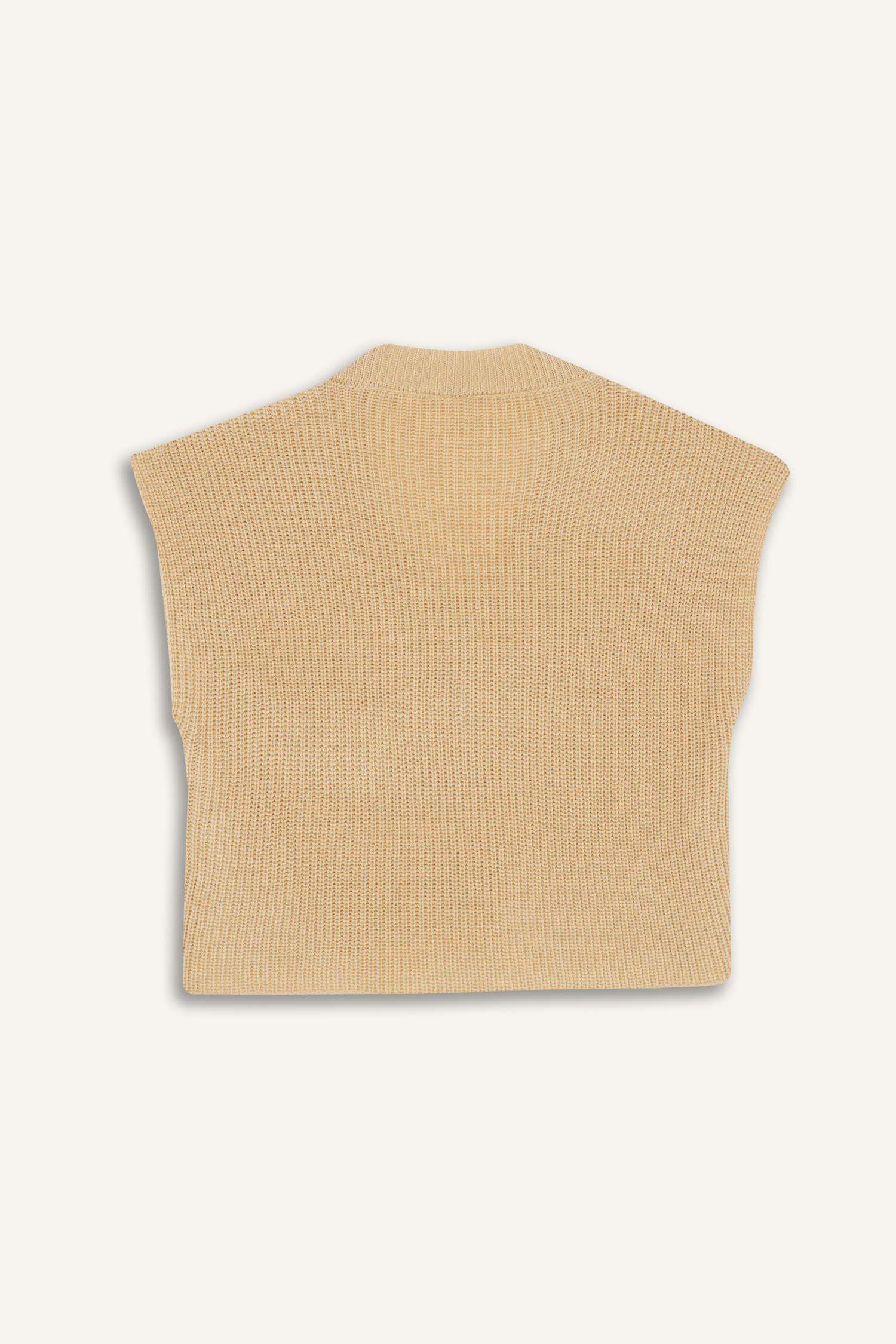 Kız Çocuk Oversize Geniş Kalıp V Yaka Triko Süveter 